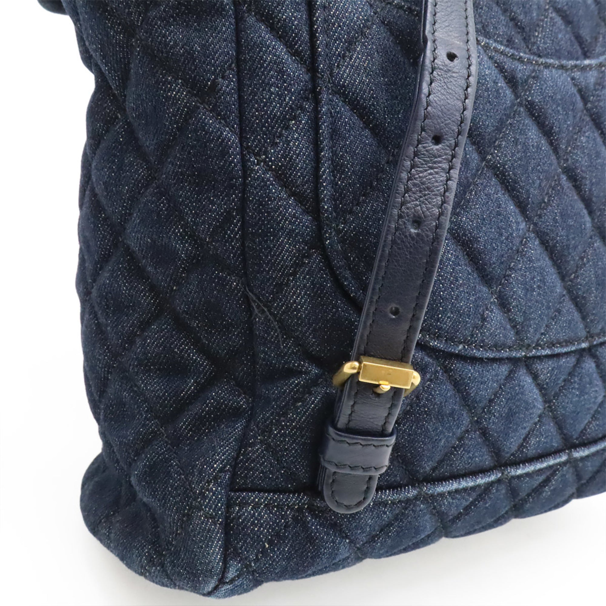 Chanel Matelasse Navy Denim Leather Backpack (Pre-Owned)