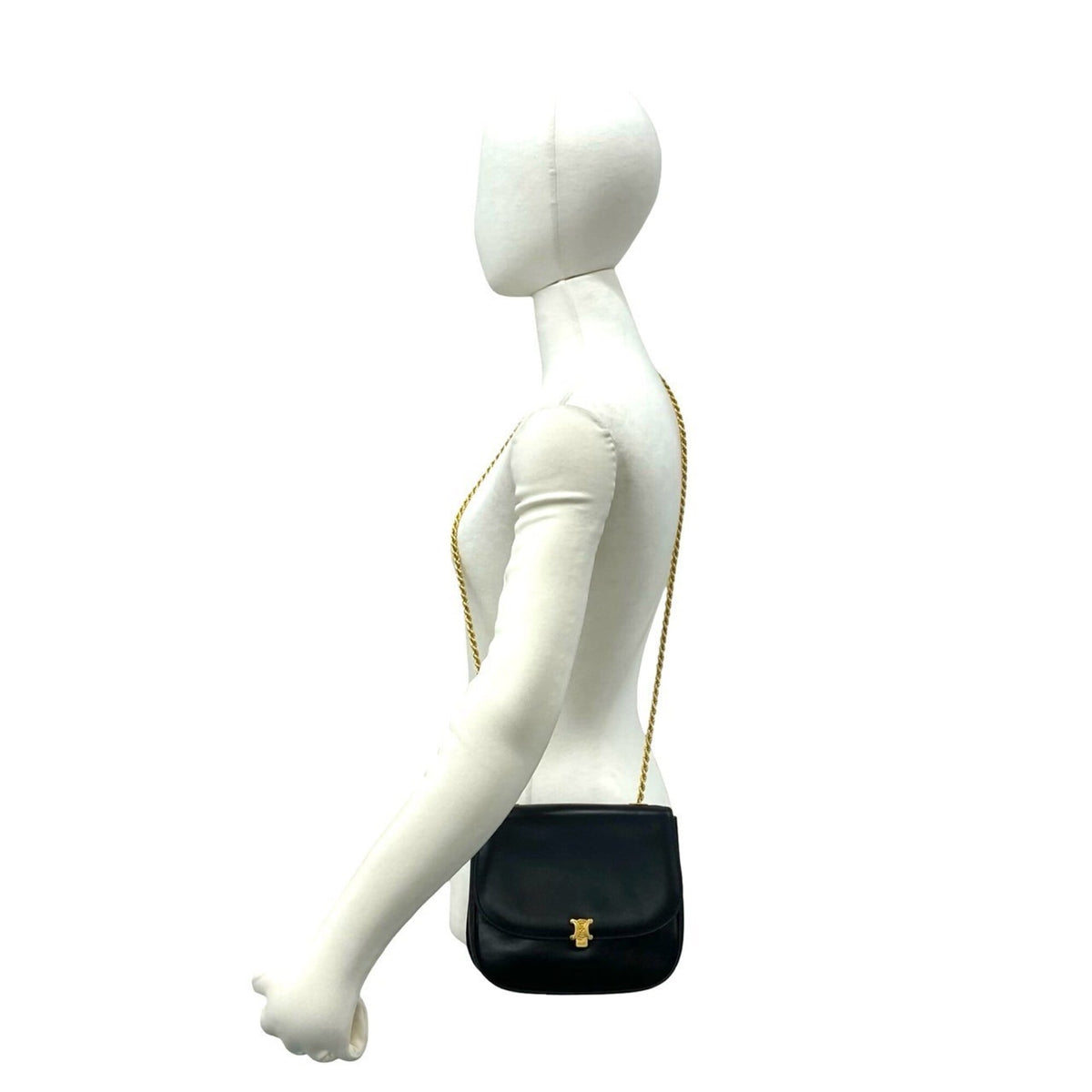 Celine Black Leather Pochette Shoulder Bag (Pre-Owned)