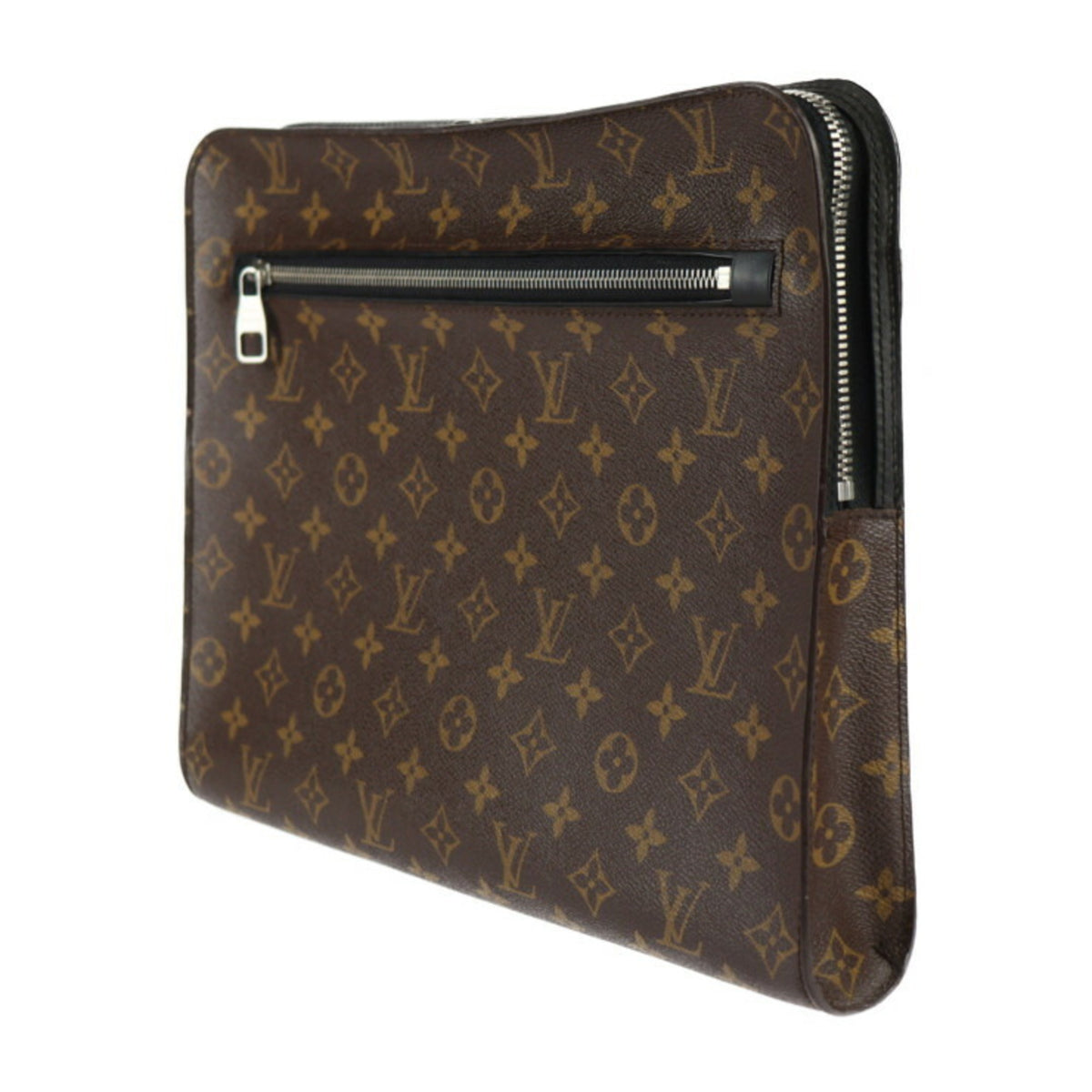 Louis Vuitton Black Brown Pvc Leather Clutch Bag Handbag (Pre-Owned)