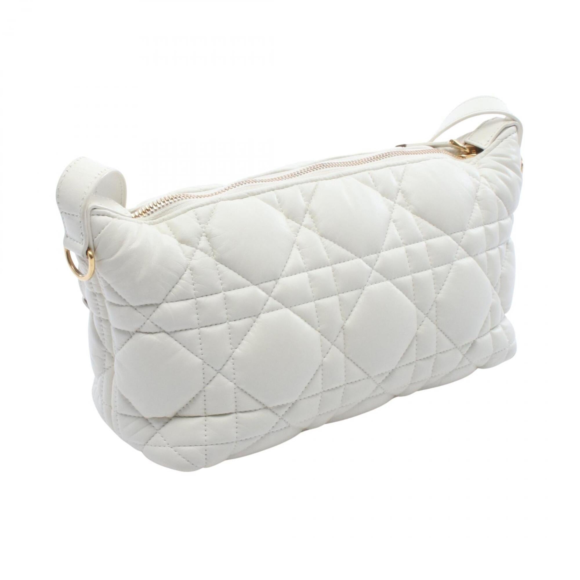 Christian Dior White Leather Handbag Shoulder Bag (Pre-Owned)