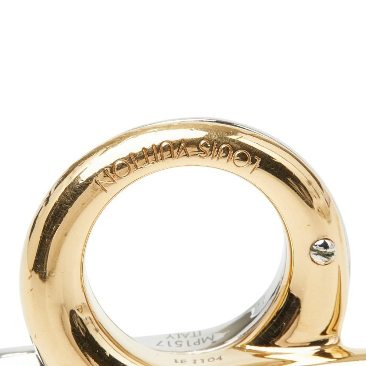 Louis Vuitton Gold Silver Metal Band Ring (Pre-Owned)