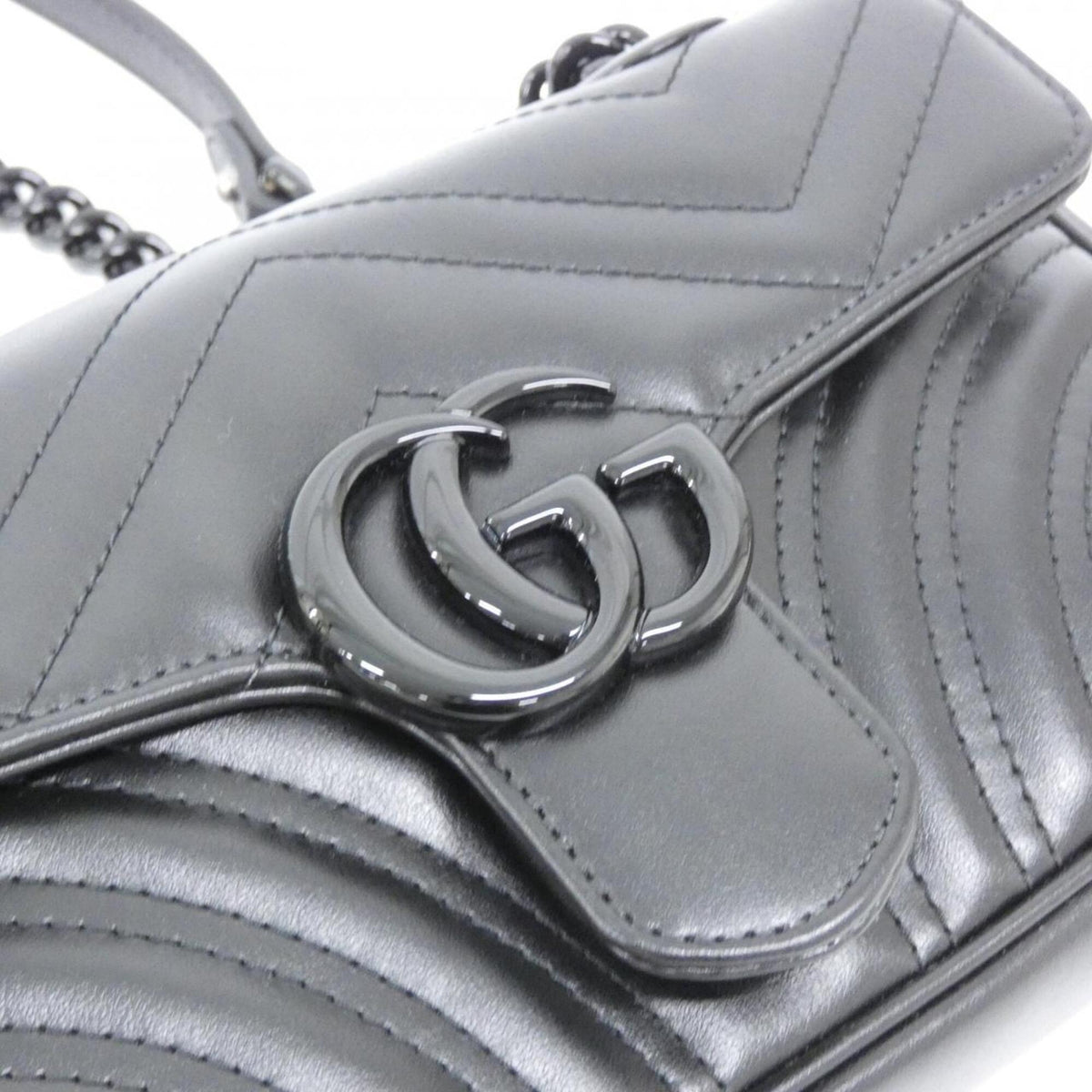 Gucci Black Quilting Leather Shoulder Bag (Pre-Owned)