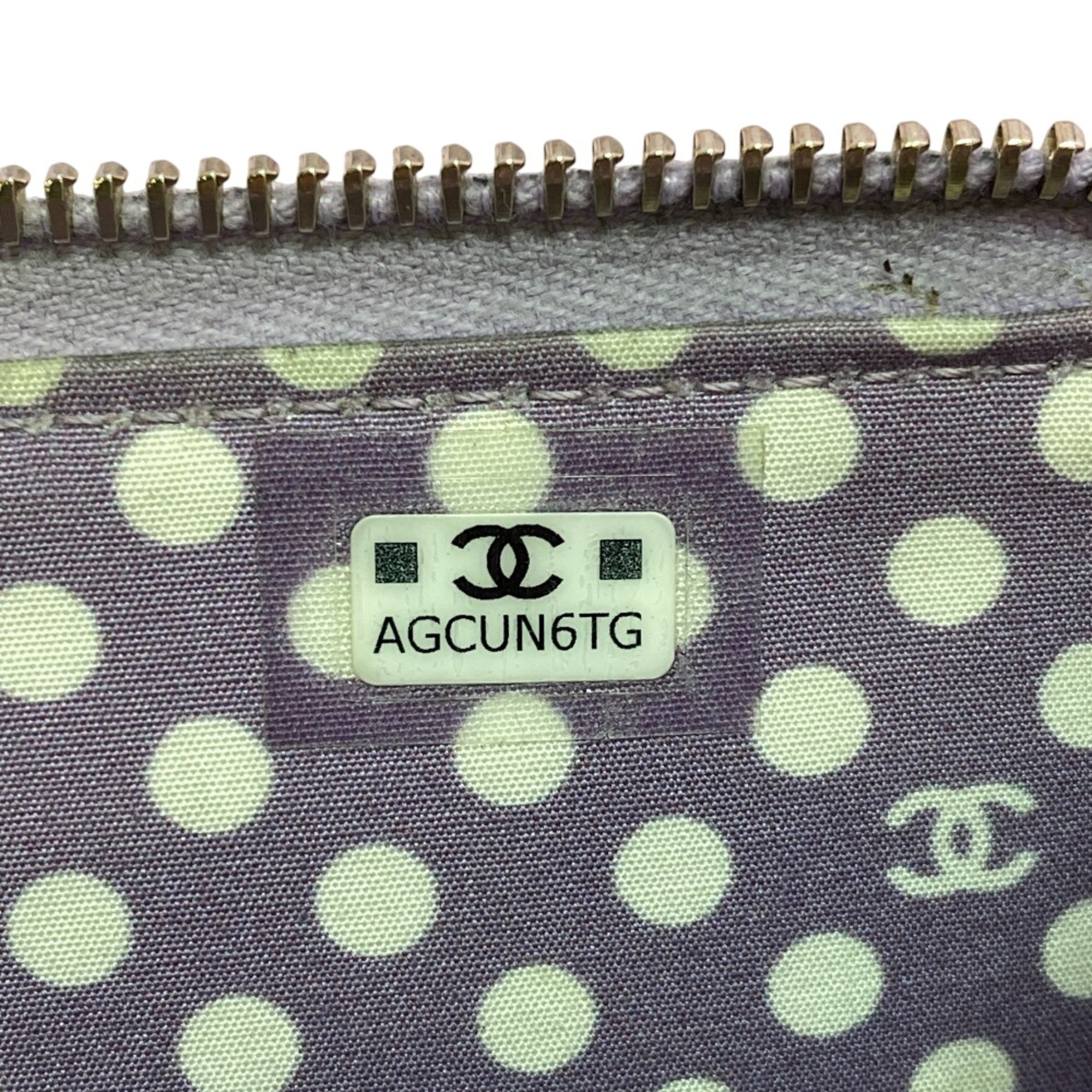 Chanel Purple Leather Coin Purse/Coin Case (Pre-Owned)