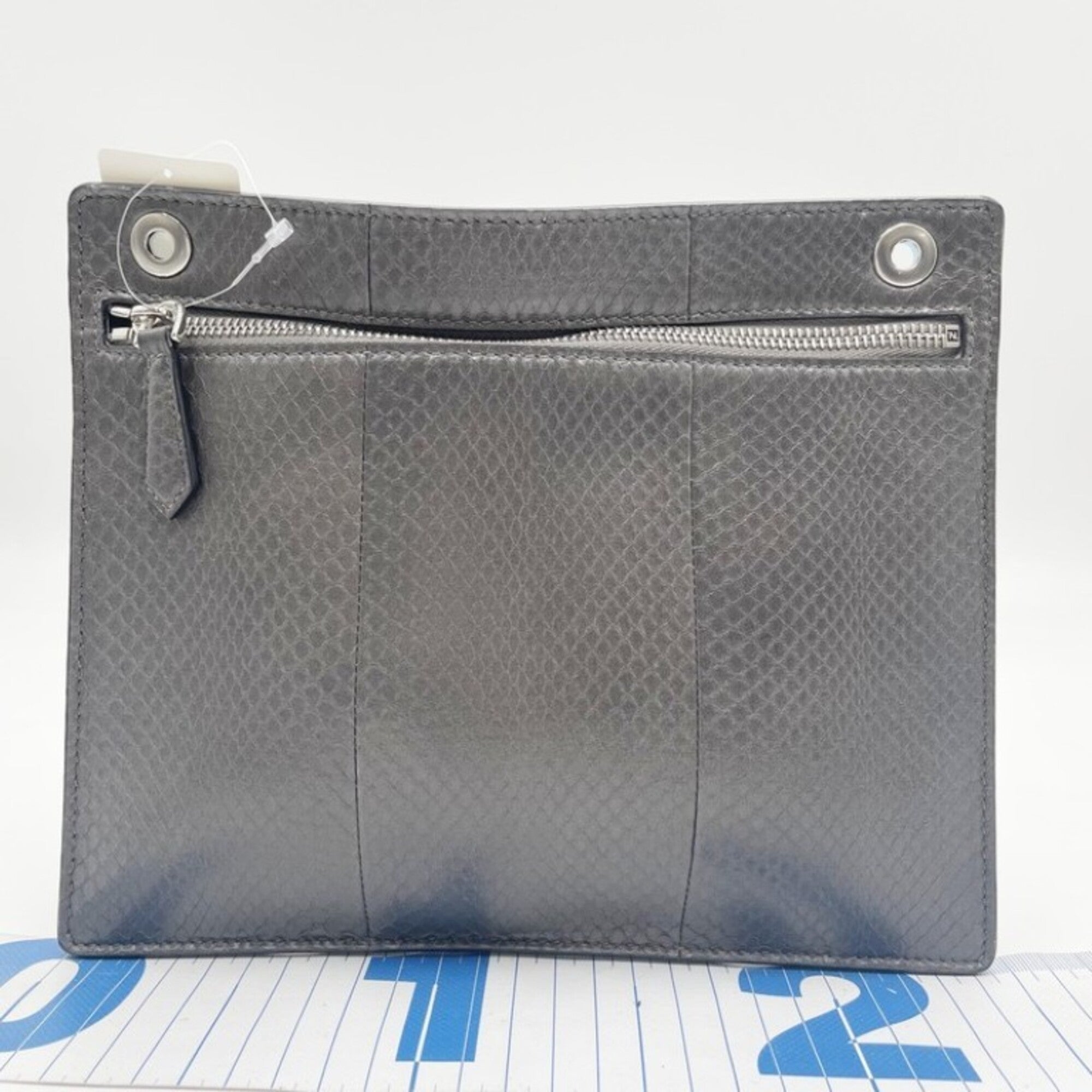 Fendi Black Gray Pvc Leather Clutch Bag (Pre-Owned)