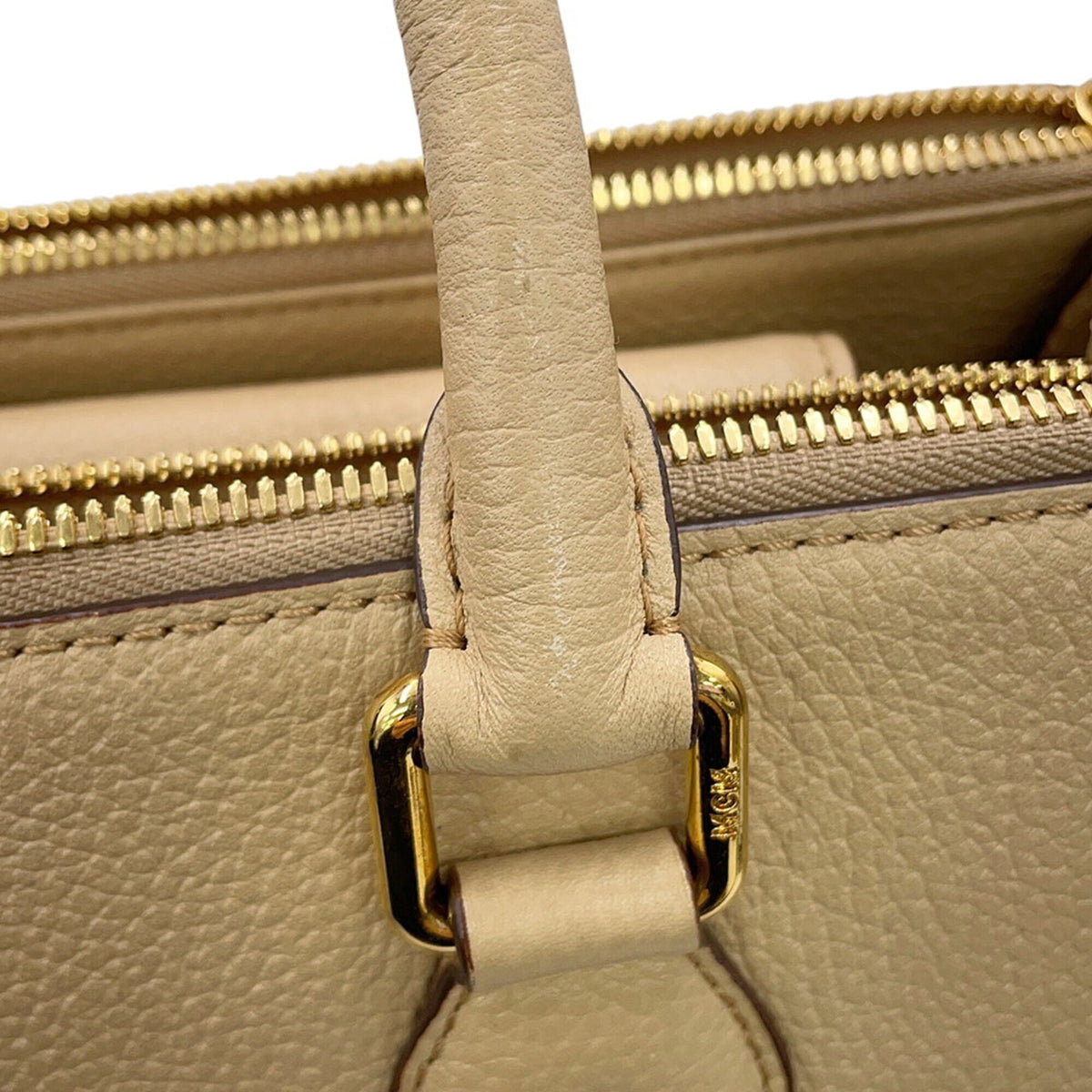 Mcm Visetos Beige Leather Handbag Tote Bag (Pre-Owned)