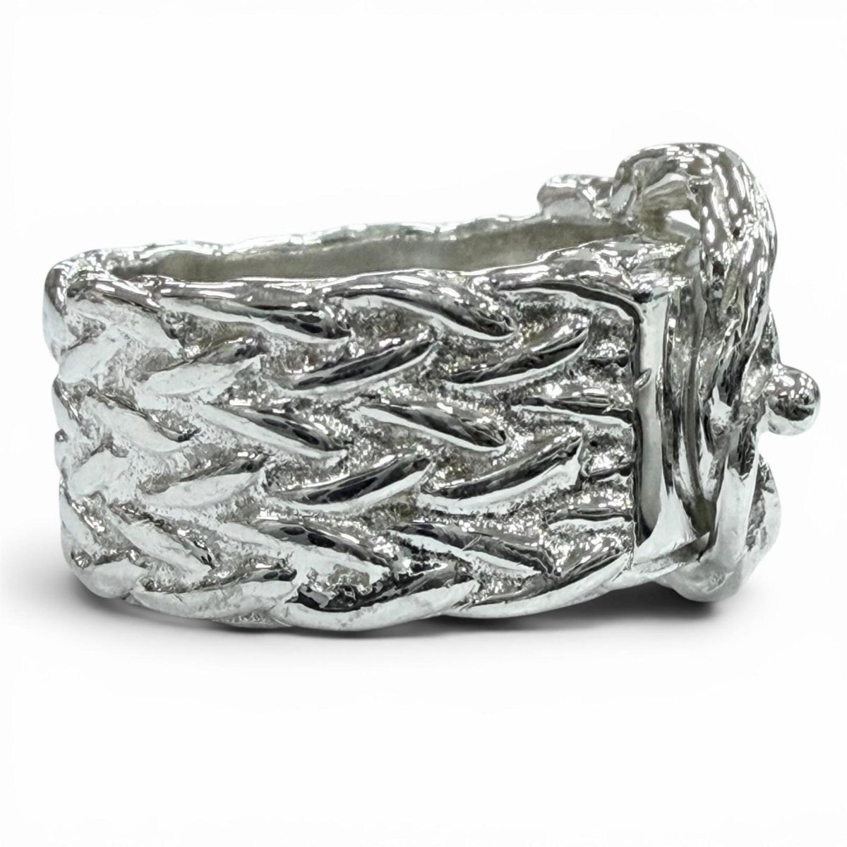 Hermes Silver Silver 925 Band Ring (Pre-Owned)