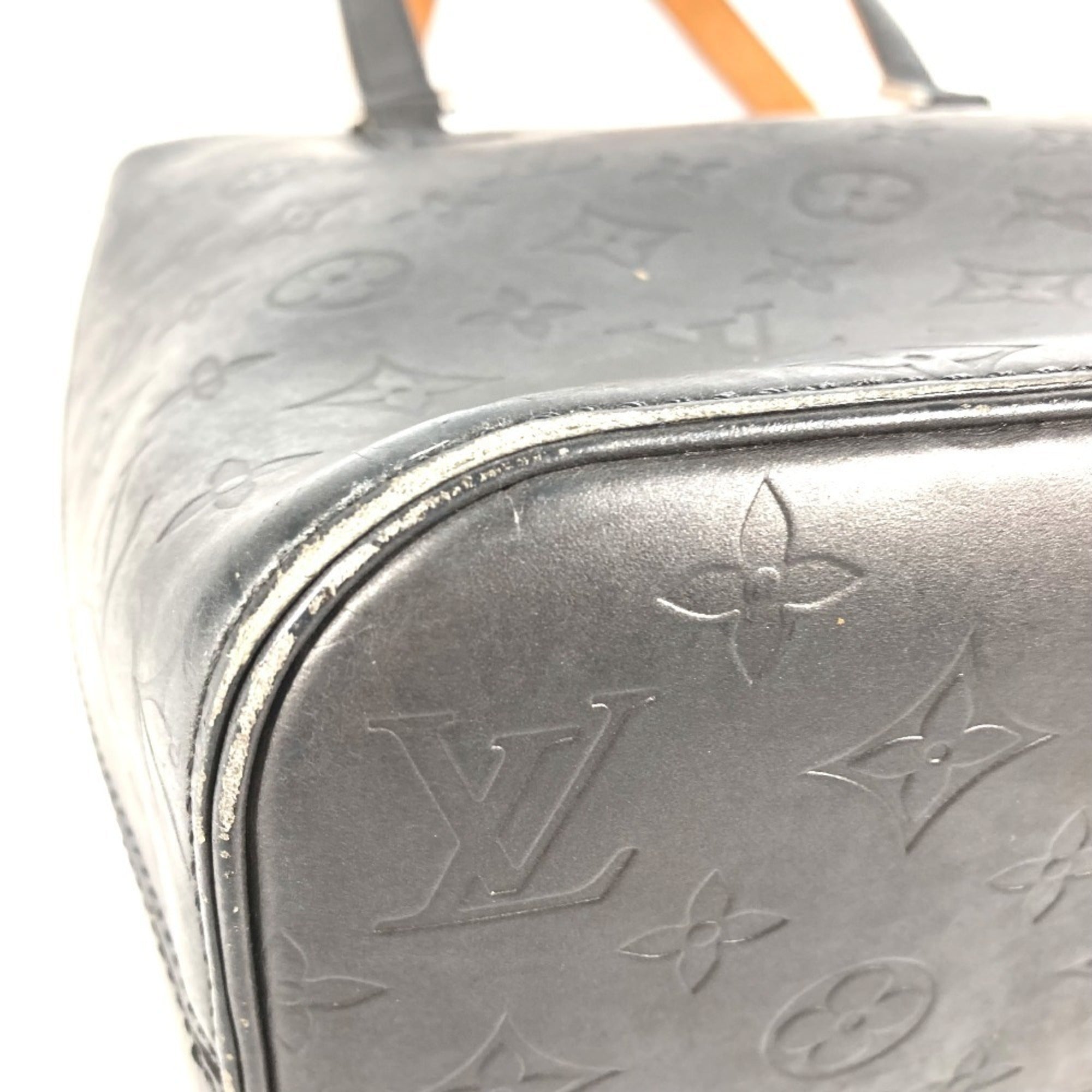 Louis Vuitton Black Dark Gray Monogram Mat Leather Shoulder Bag Tote Bag (Pre-Owned)