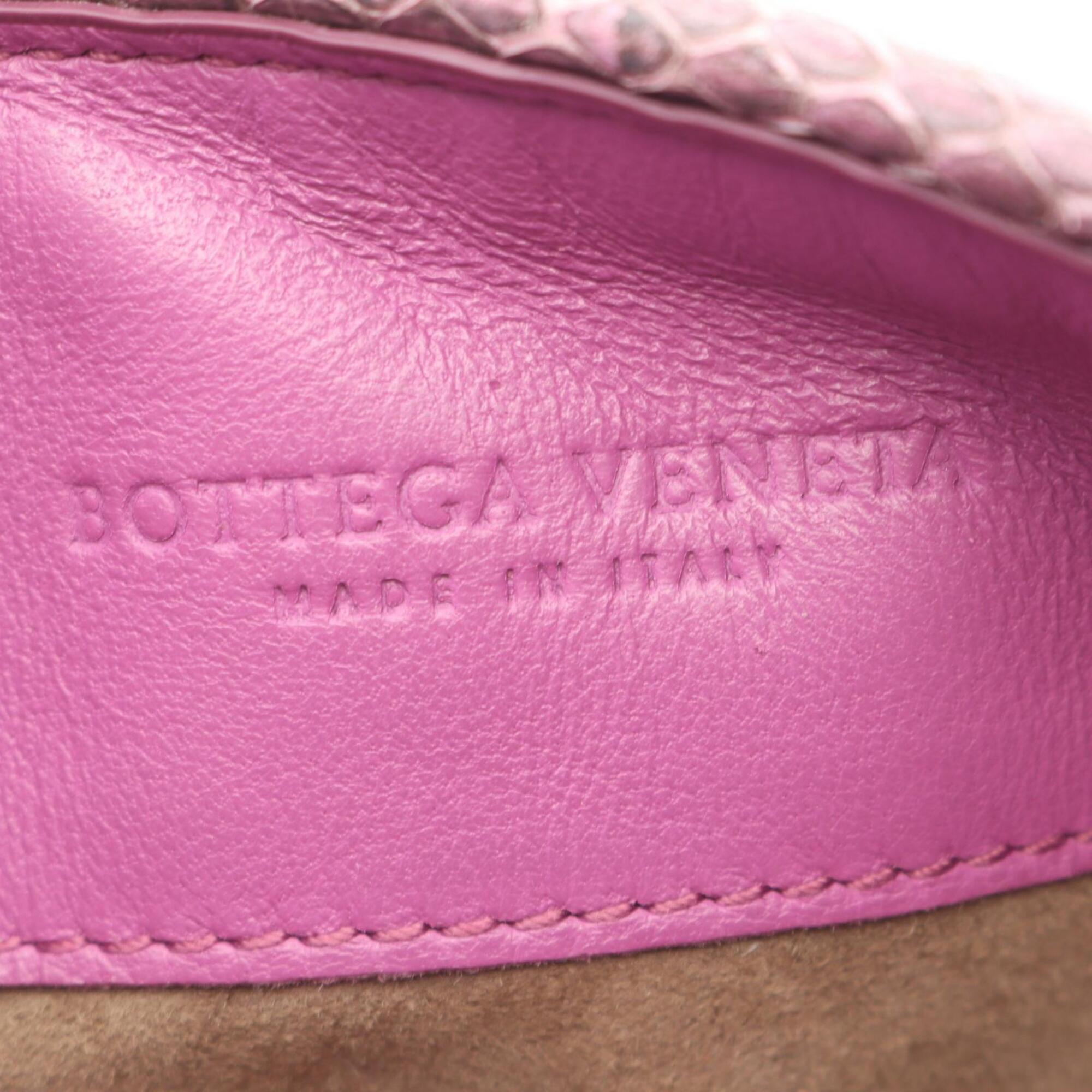 Bottega Veneta Purple Fabric Leather Handbag Shoulder Bag (Pre-Owned)