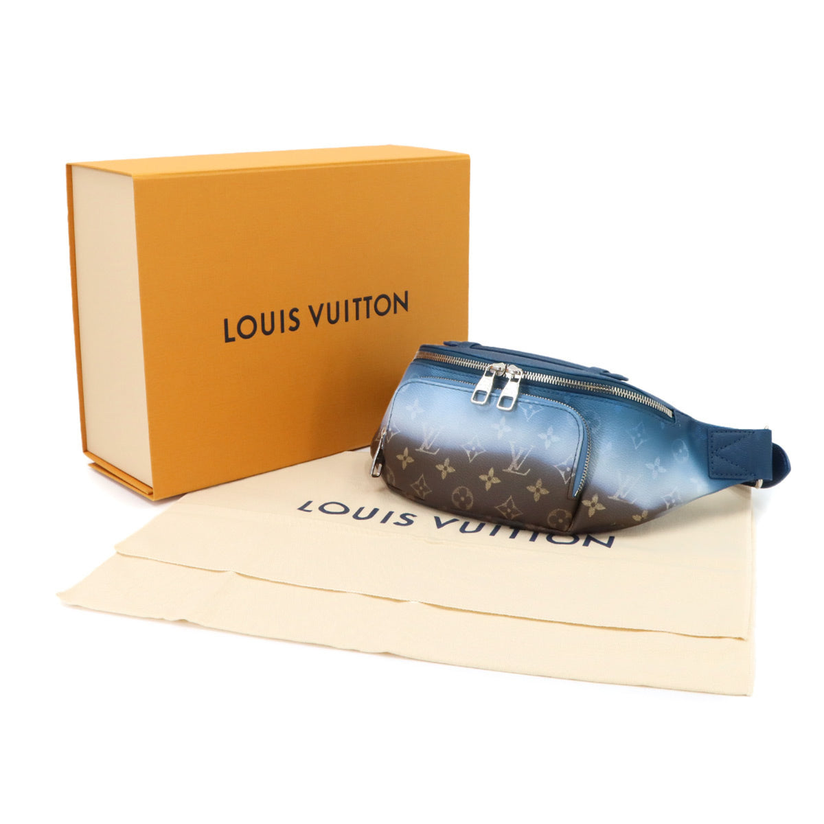 Louis Vuitton Blue Canvas Handbag Sling Bag (Pre-Owned)
