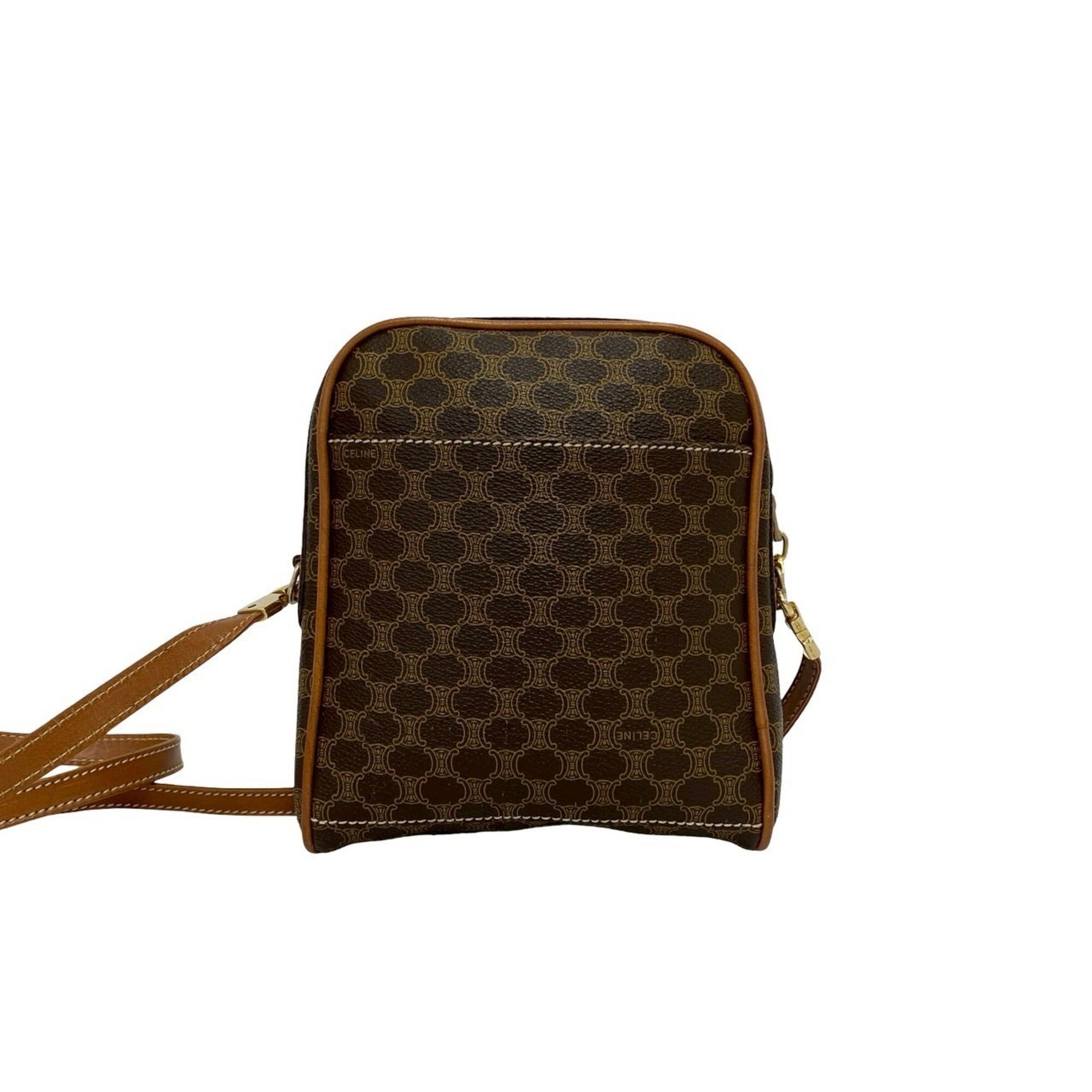 Celine Brown Pvc Leather Pochette Shoulder Bag (Pre-Owned)