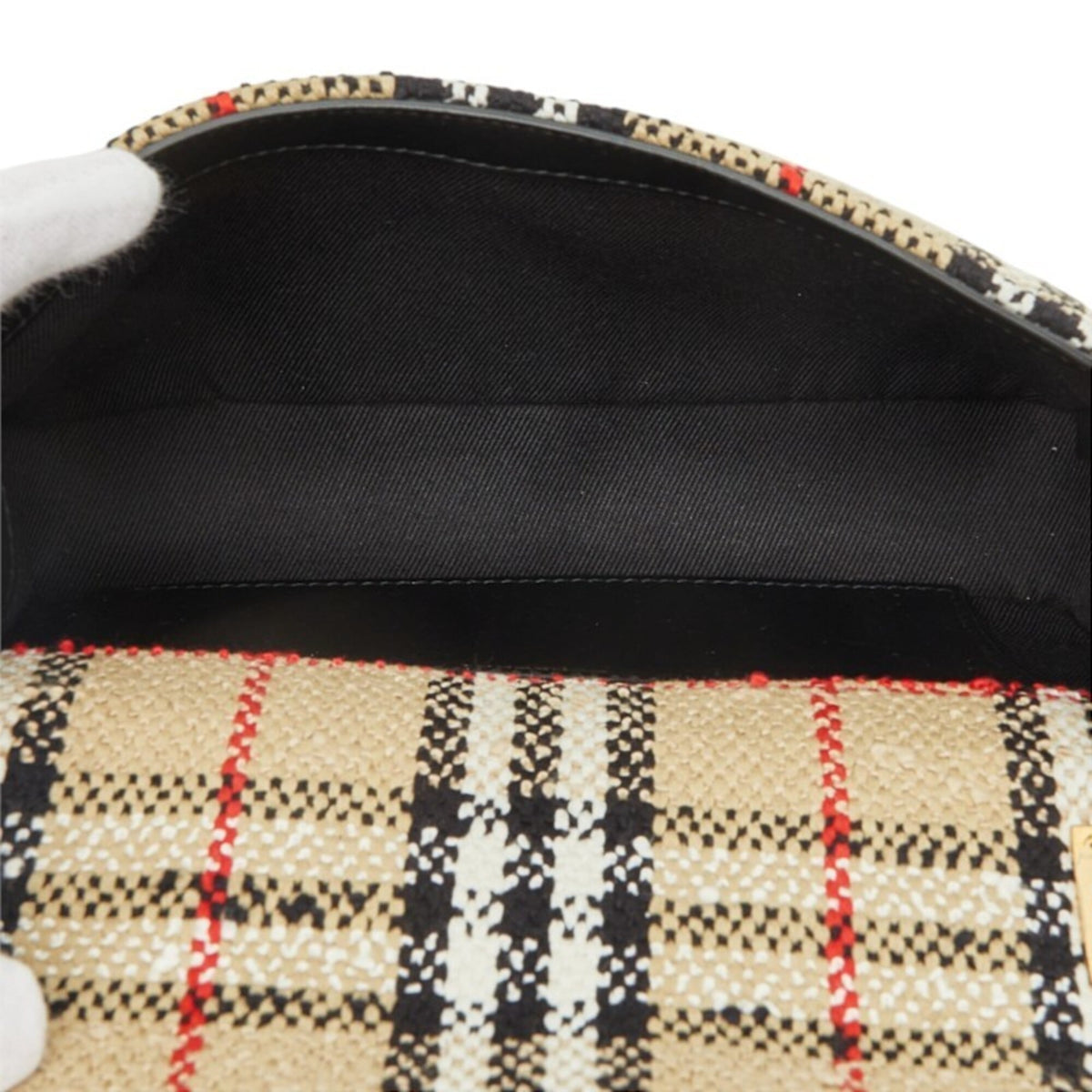 Burberry Beige Tweed Leather Shoulder Bag (Pre-Owned)