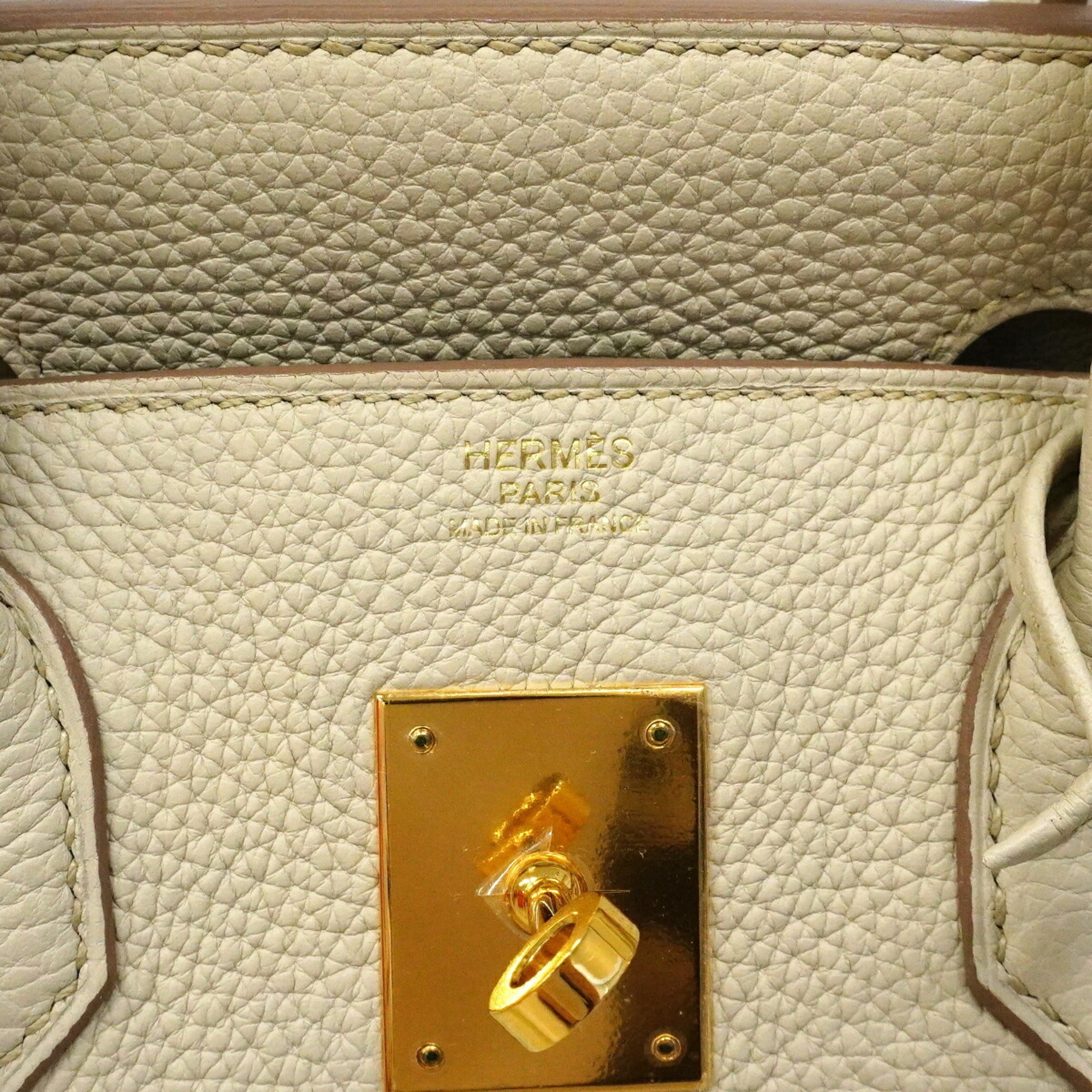 Hermes Gray Taurillon Clemence Leather Handbag (Pre-Owned)
