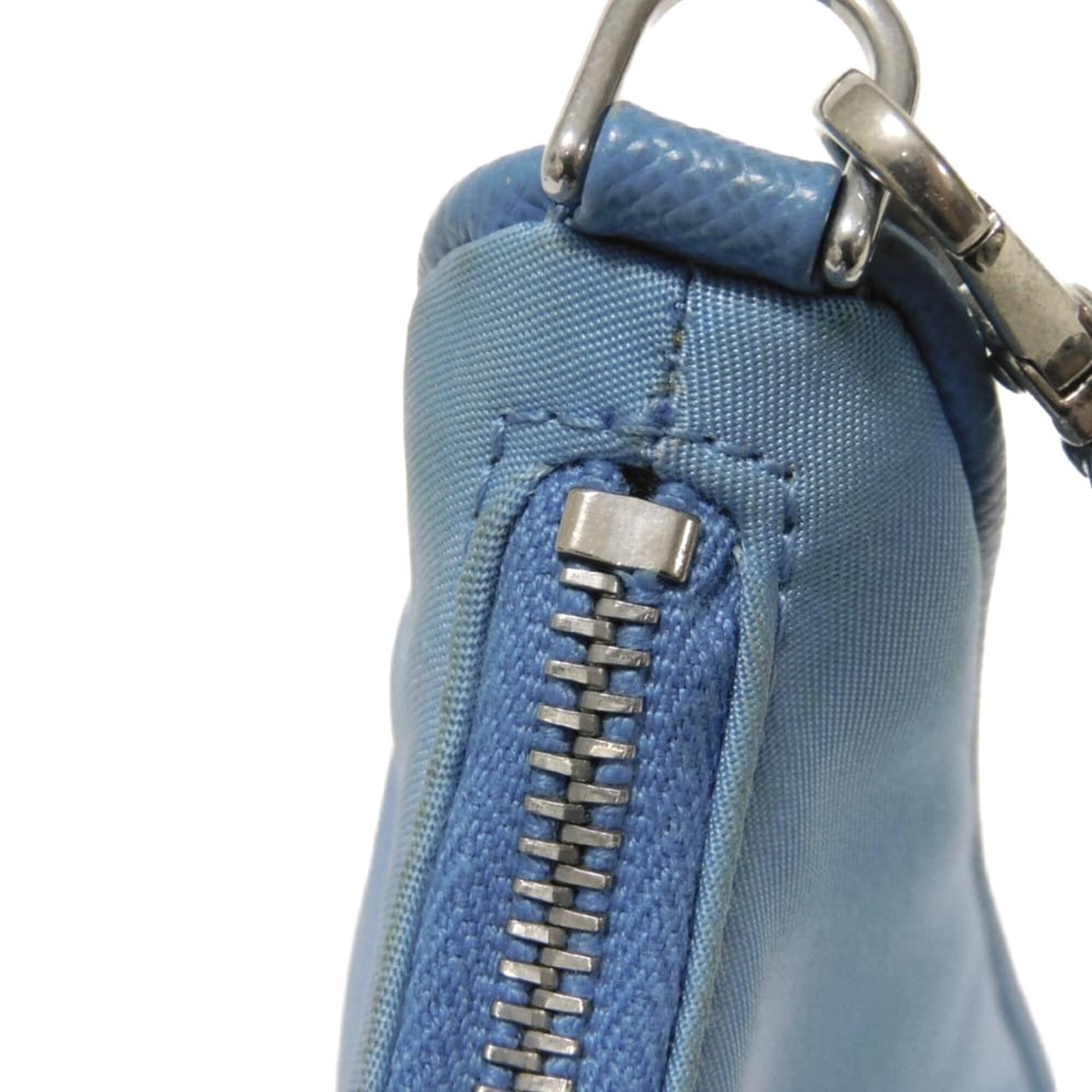 Prada Blue Nylon Pouch Shoulder Bag (Pre-Owned)
