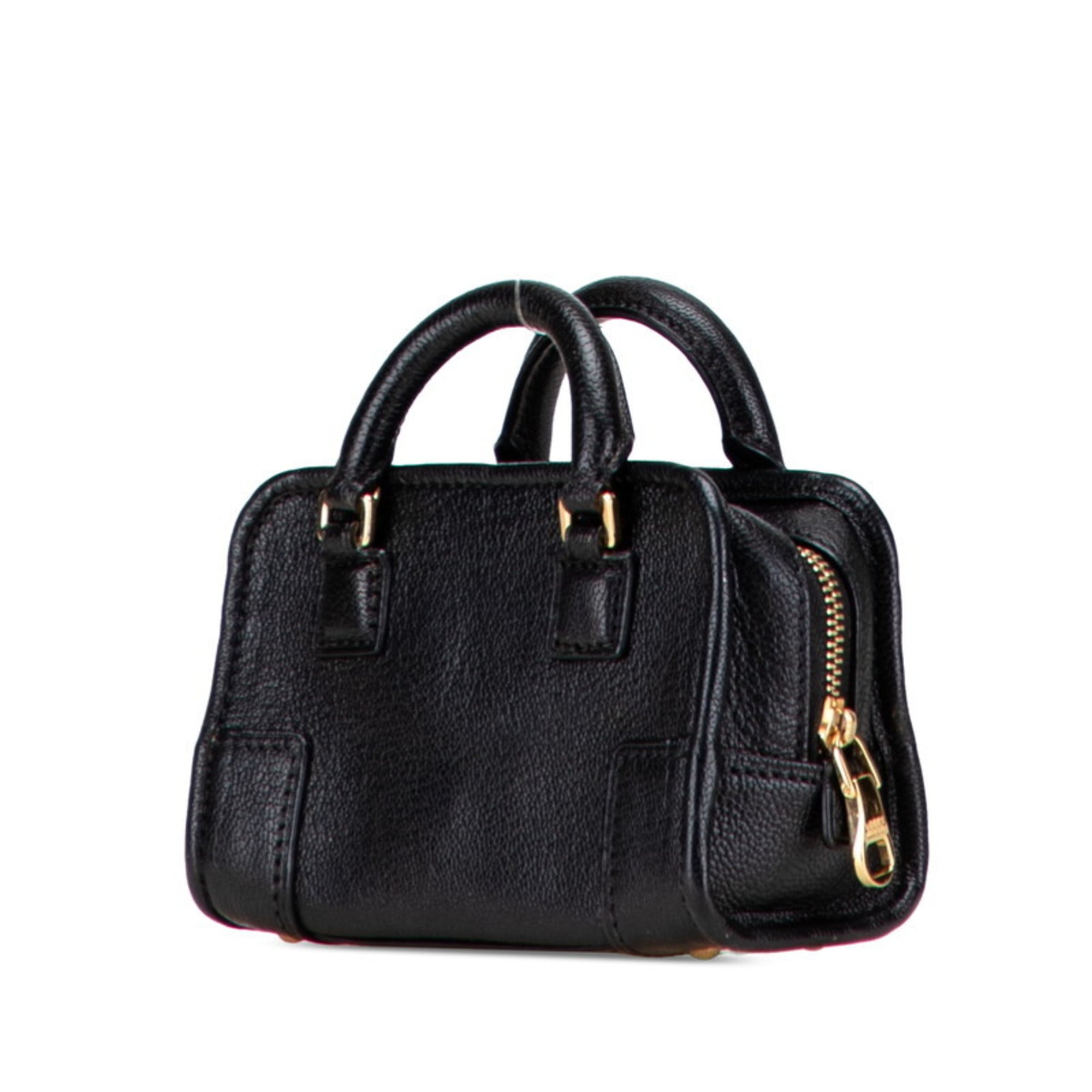 Loewe Amazona Black Leather Handbag Shoulder Bag (Pre-Owned)
