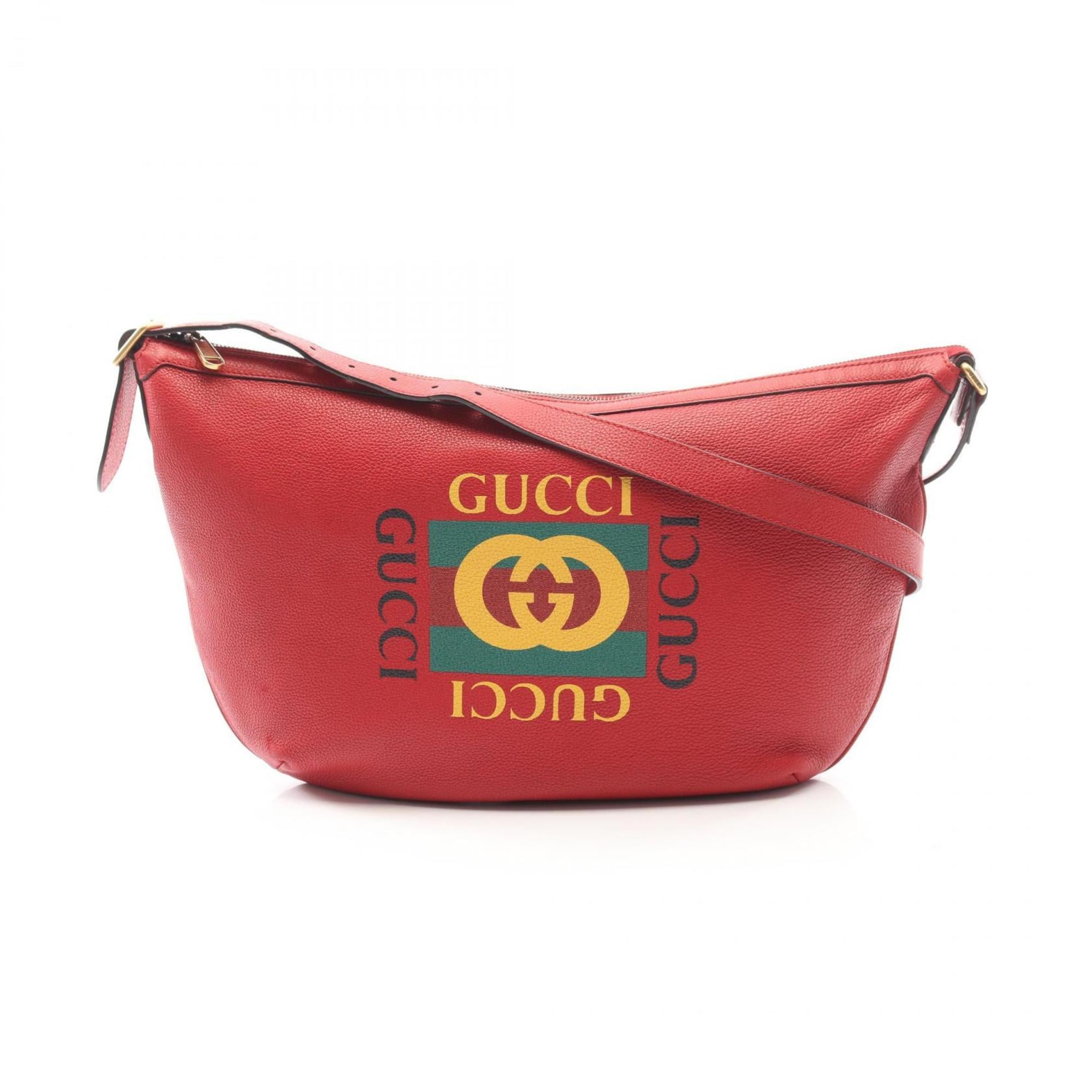 Gucci Multi-Color Red Color Leather Shoulder Bag (Pre-Owned)