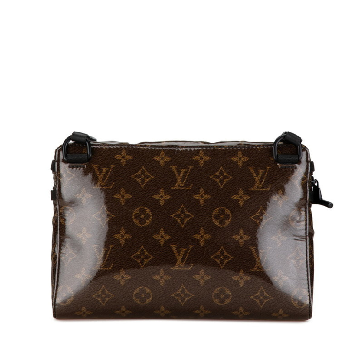Louis Vuitton Black Brown Vinyl Leather Shoulder Bag (Pre-Owned)