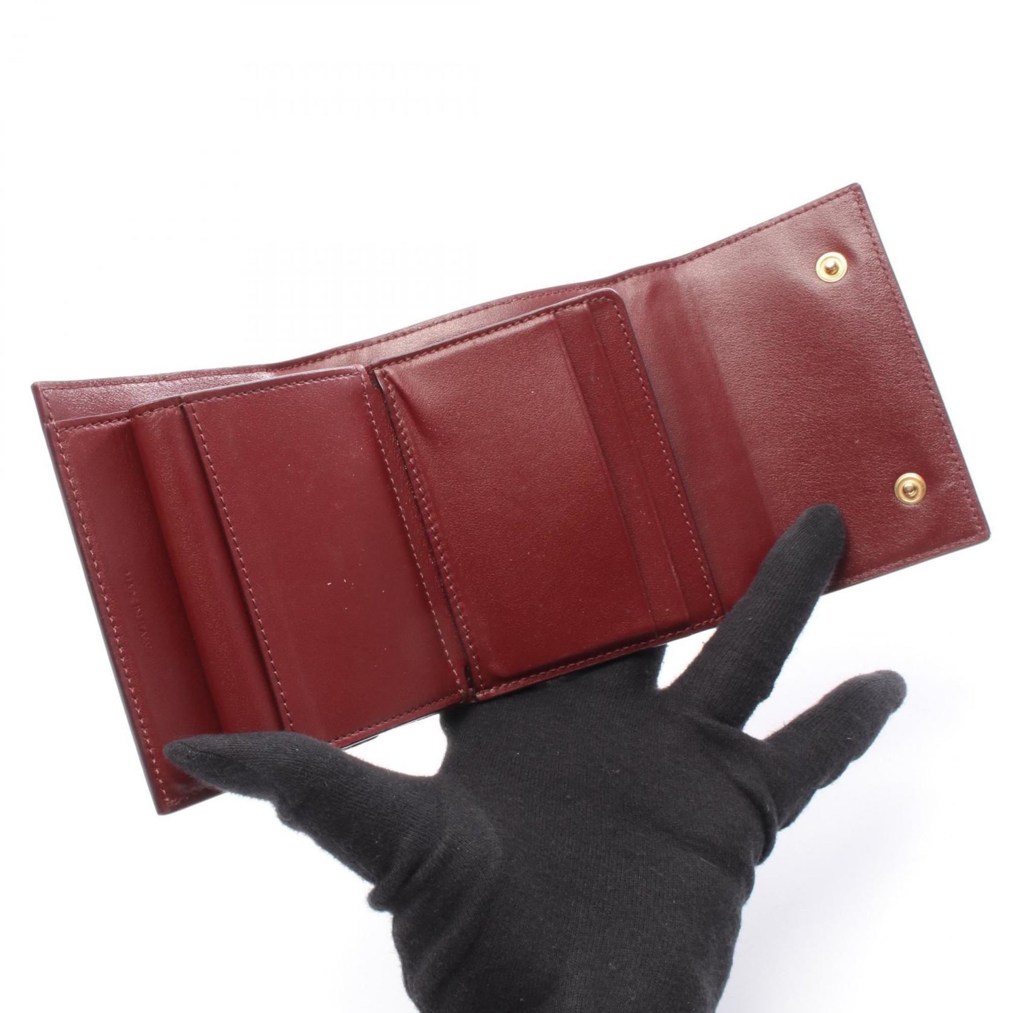 Celine Bordeaux Leather Wallet (Tri-Fold) (Pre-Owned)