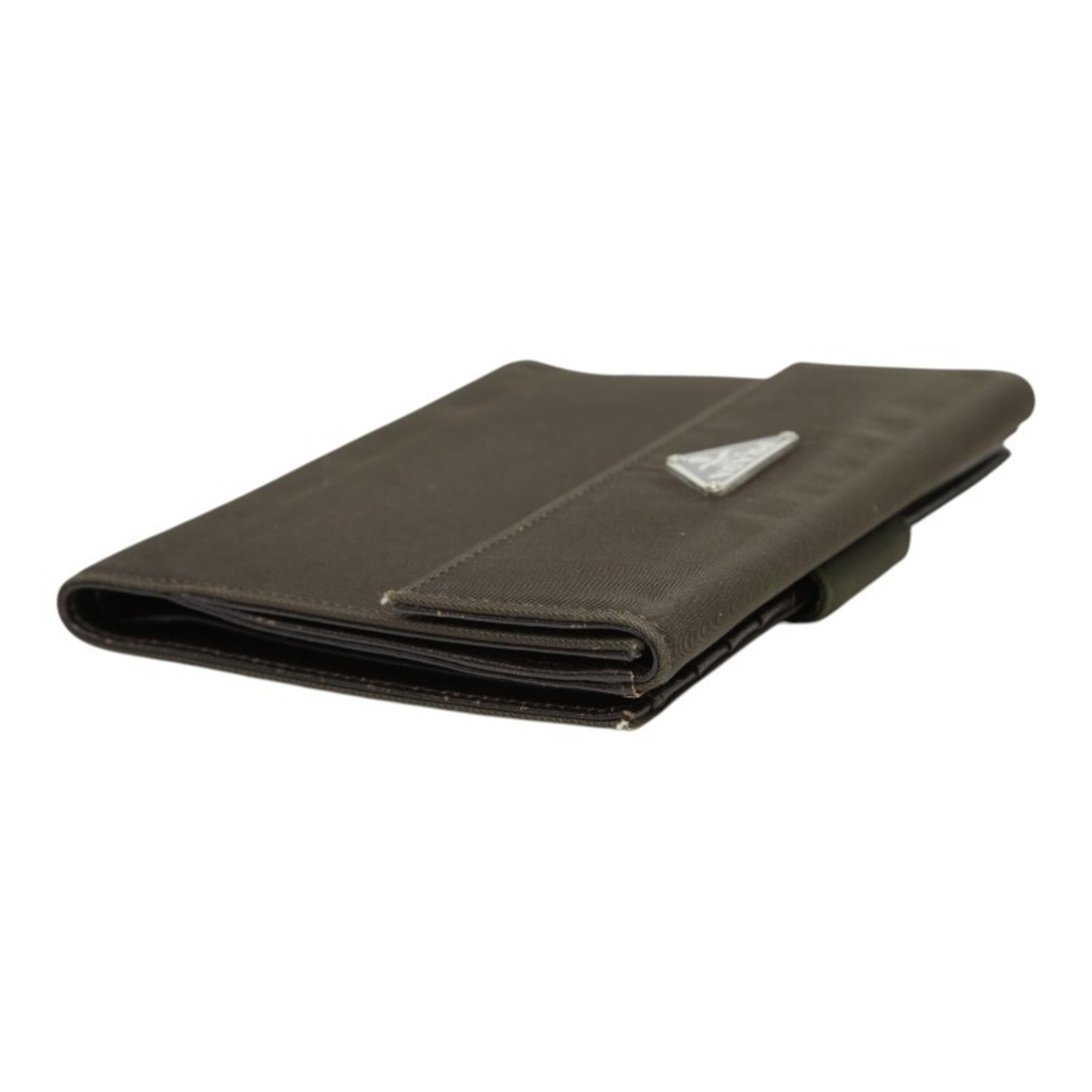 Prada Green Khaki Nylon Leather Wallet (Bi-Fold) (Pre-Owned)