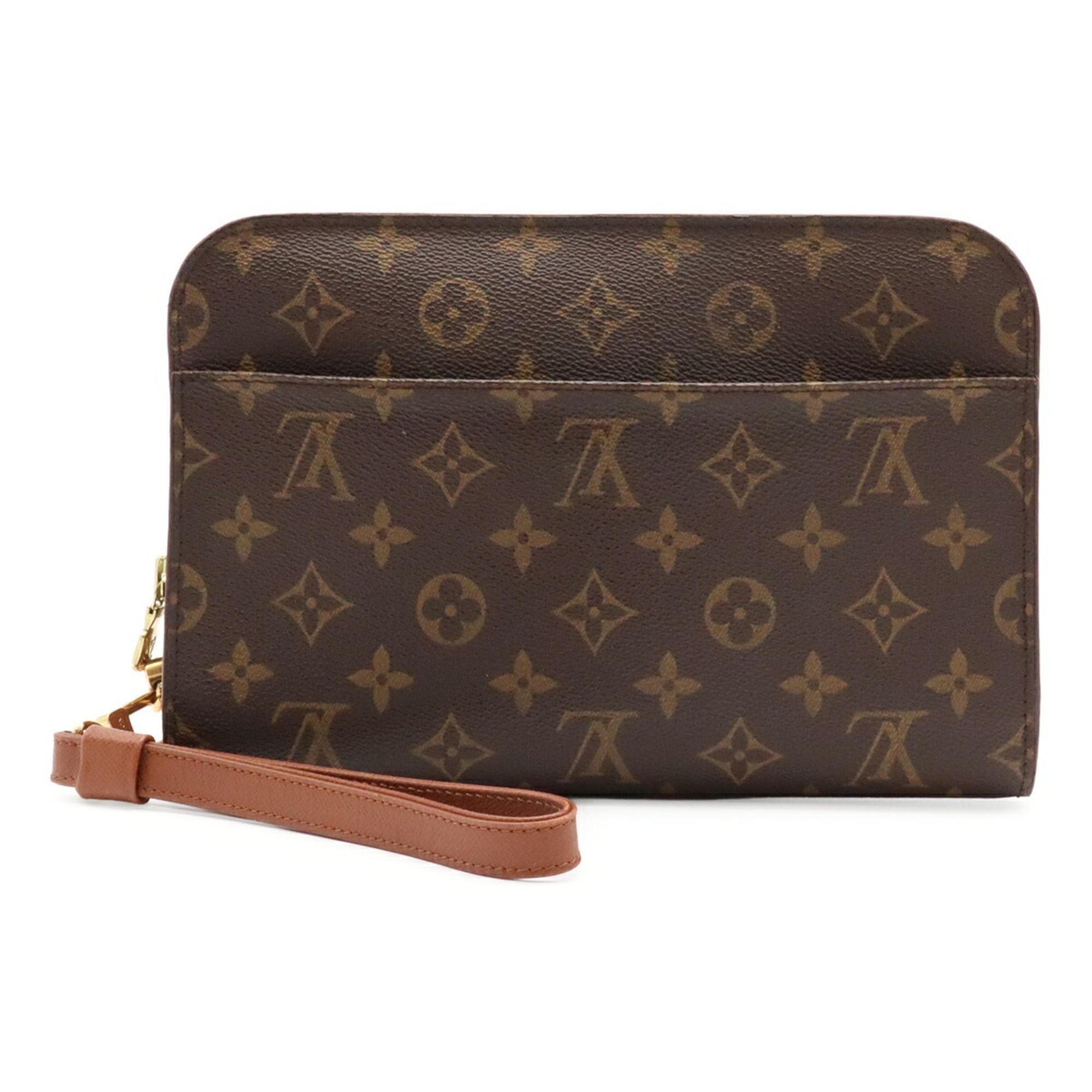 Louis Vuitton Brown Monogram Canvas Pvc Coated Canvas Clutch Bag Handbag (Pre-Owned)