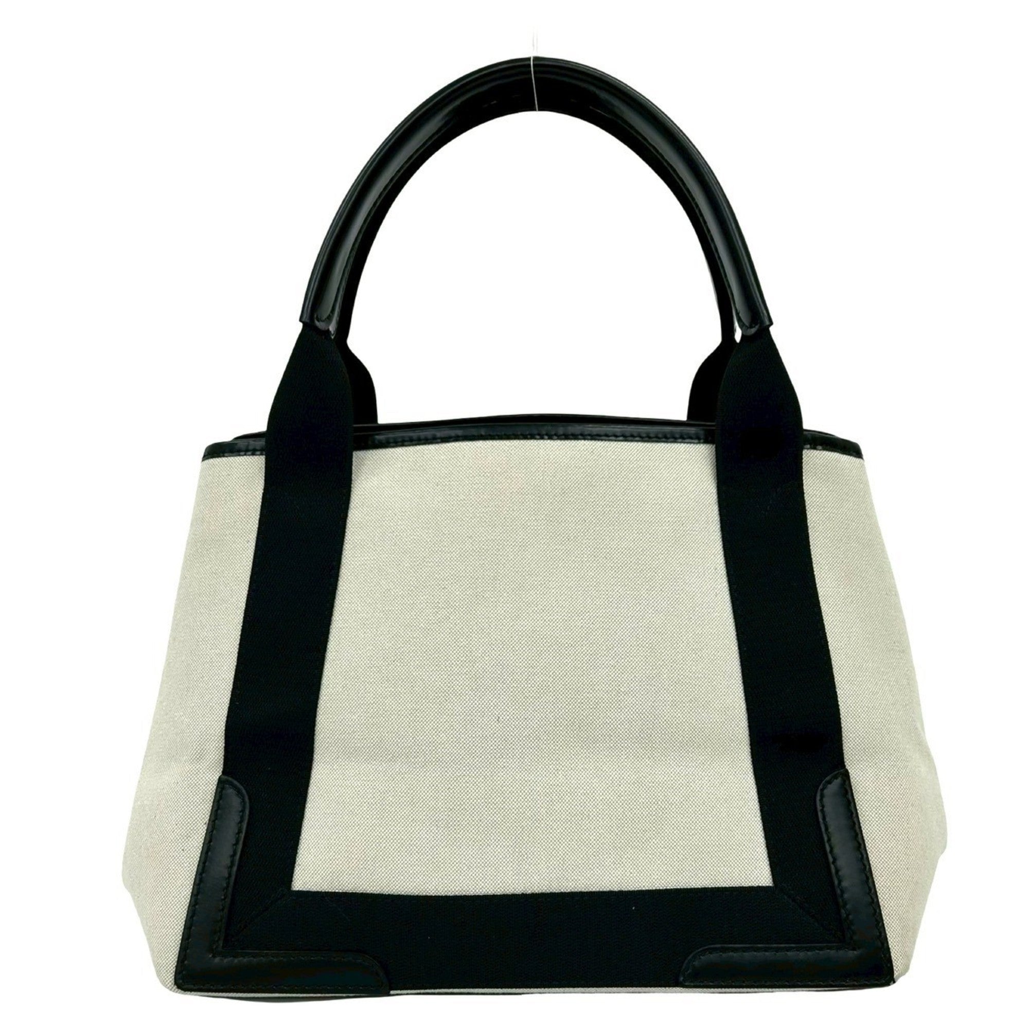 Balenciaga Black Ivory Canvas Leather Handbag Pouch Tote Bag (Pre-Owned)