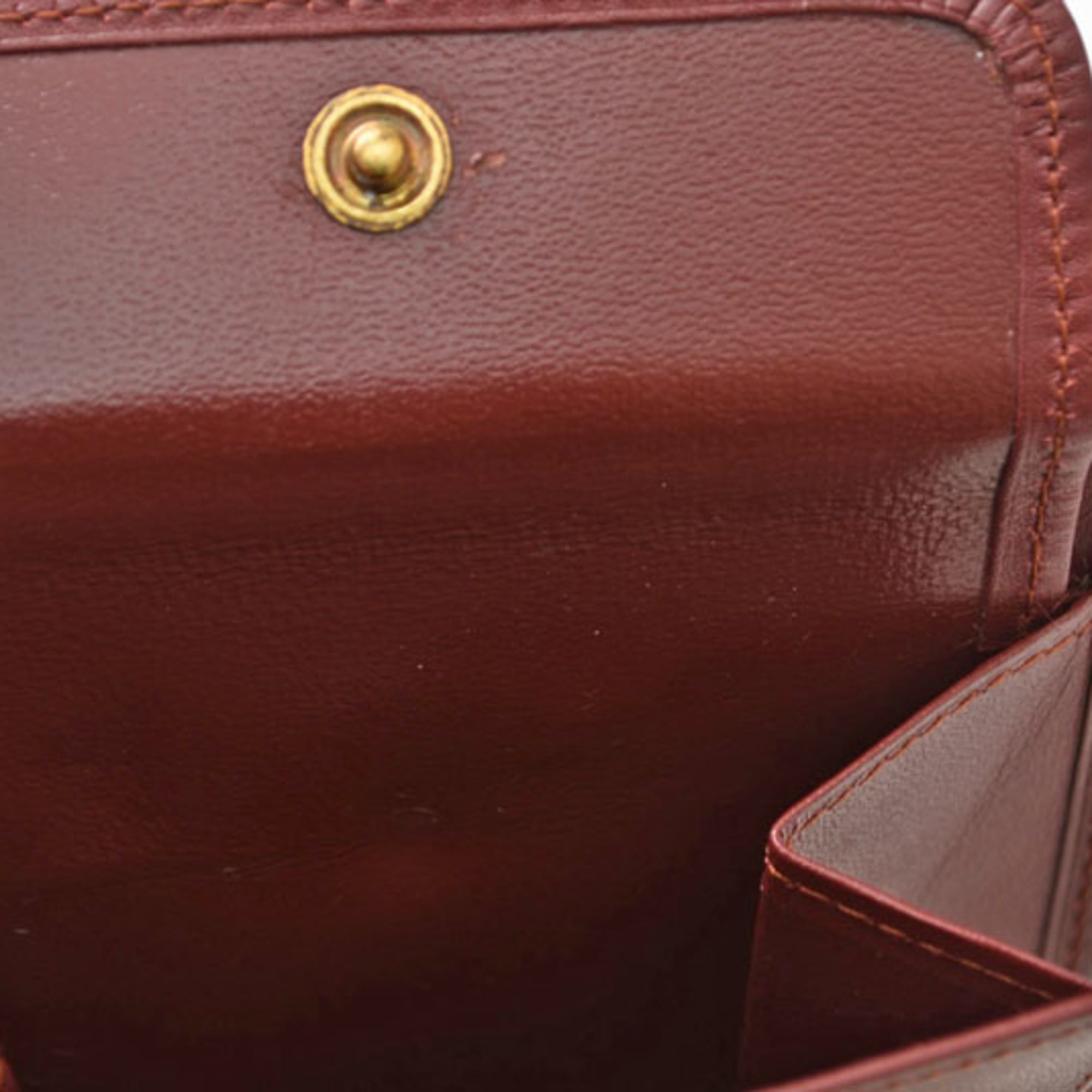 Cartier Bordeaux Leather Wallet (Bi-Fold) (Pre-Owned)