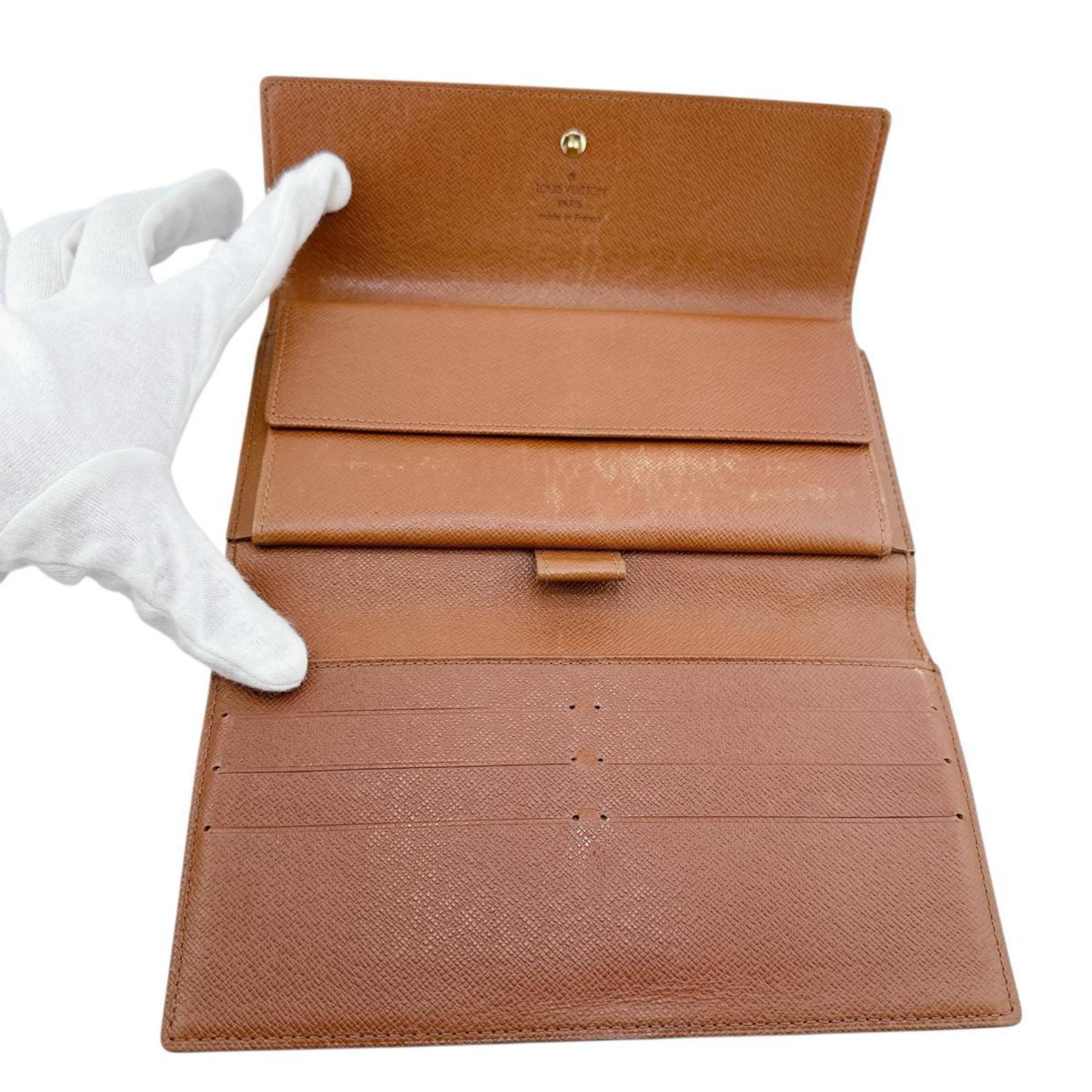 Louis Vuitton Brown Monogram Long Wallet (Tri-Fold) (Pre-Owned)