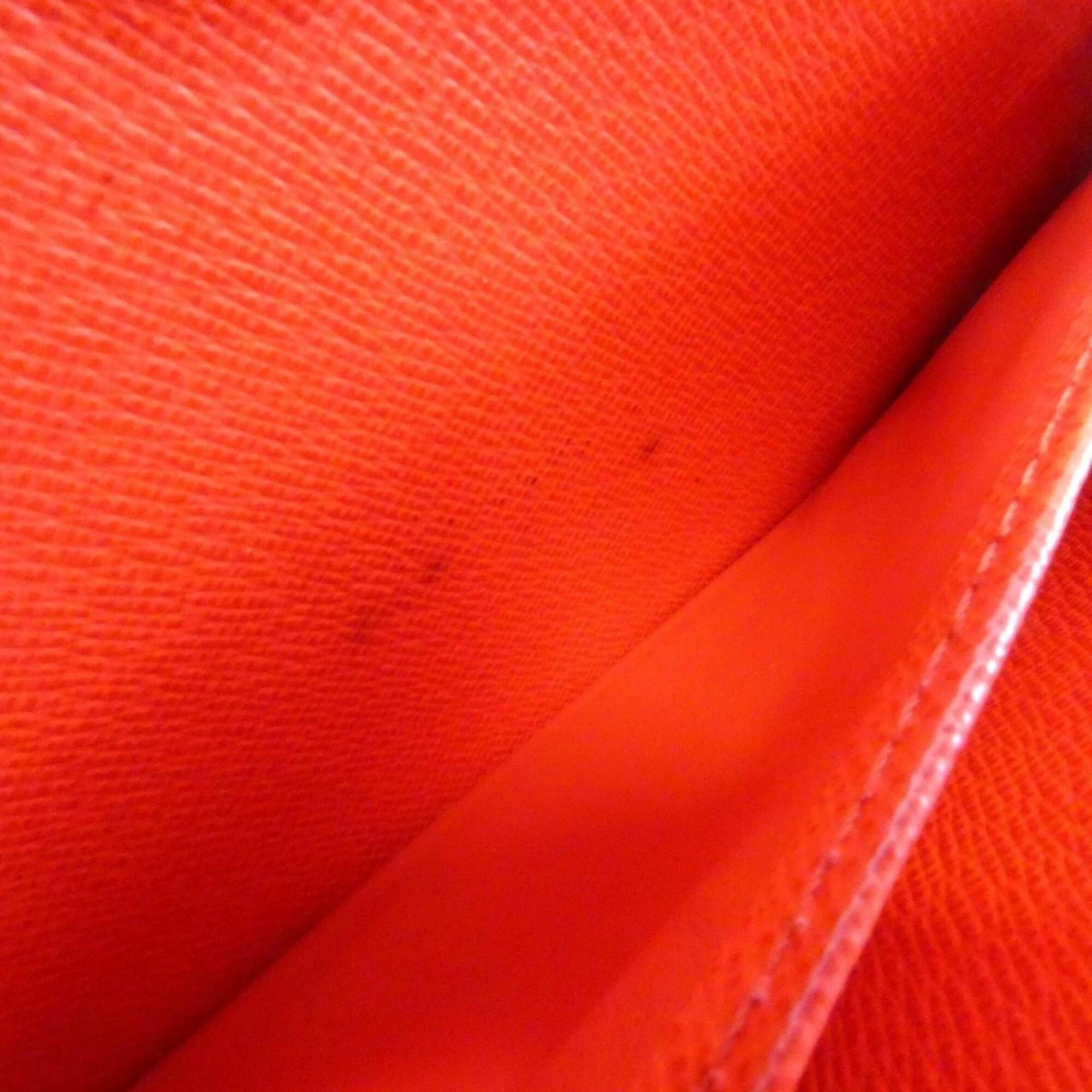 Louis Vuitton Marron Rouge Coated Canvas Long Wallet (Bi-Fold) (Pre-Owned)