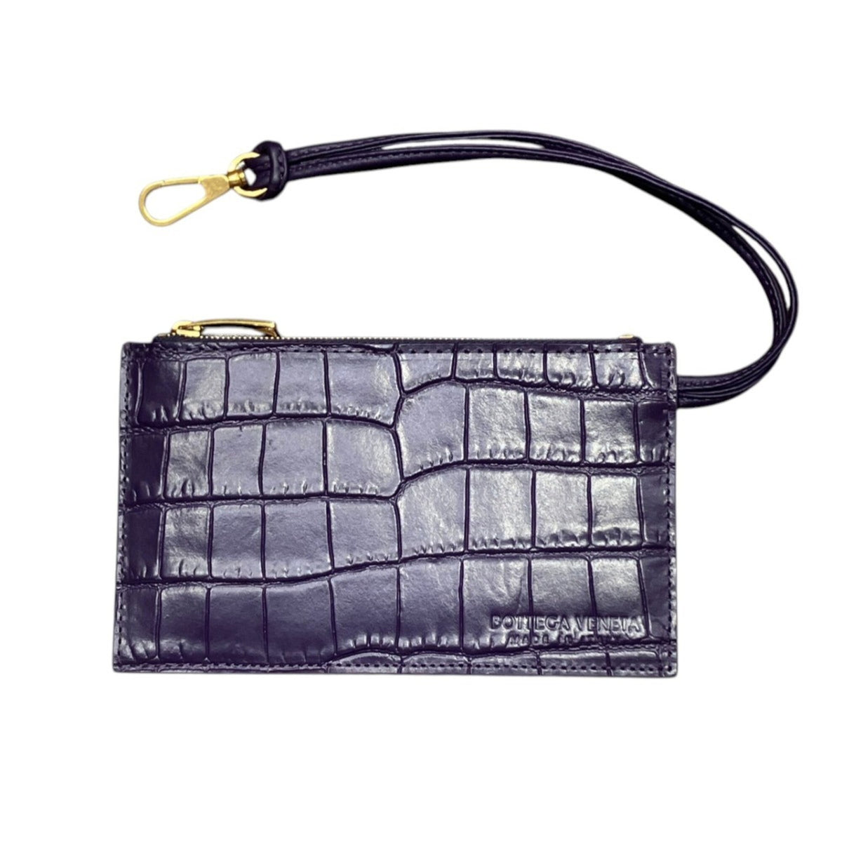 Bottega Veneta Purple Leather Handbag Pouch (Pre-Owned)