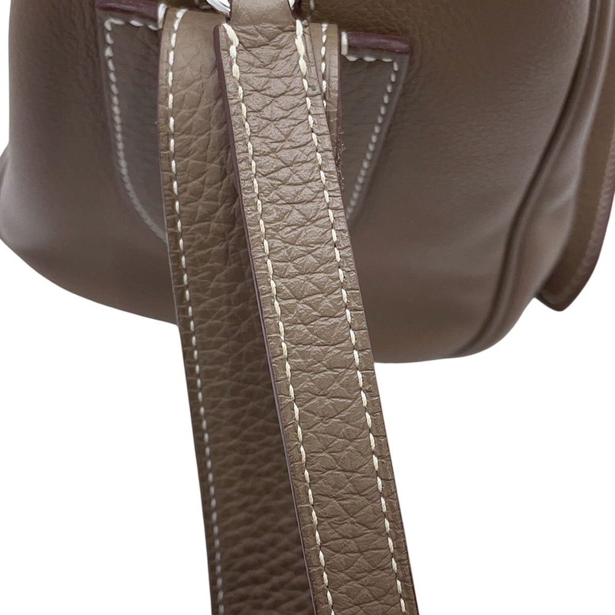 Hermes Etoupe Gray Taurillon Clemence Leather Shoulder Bag (Pre-Owned)
