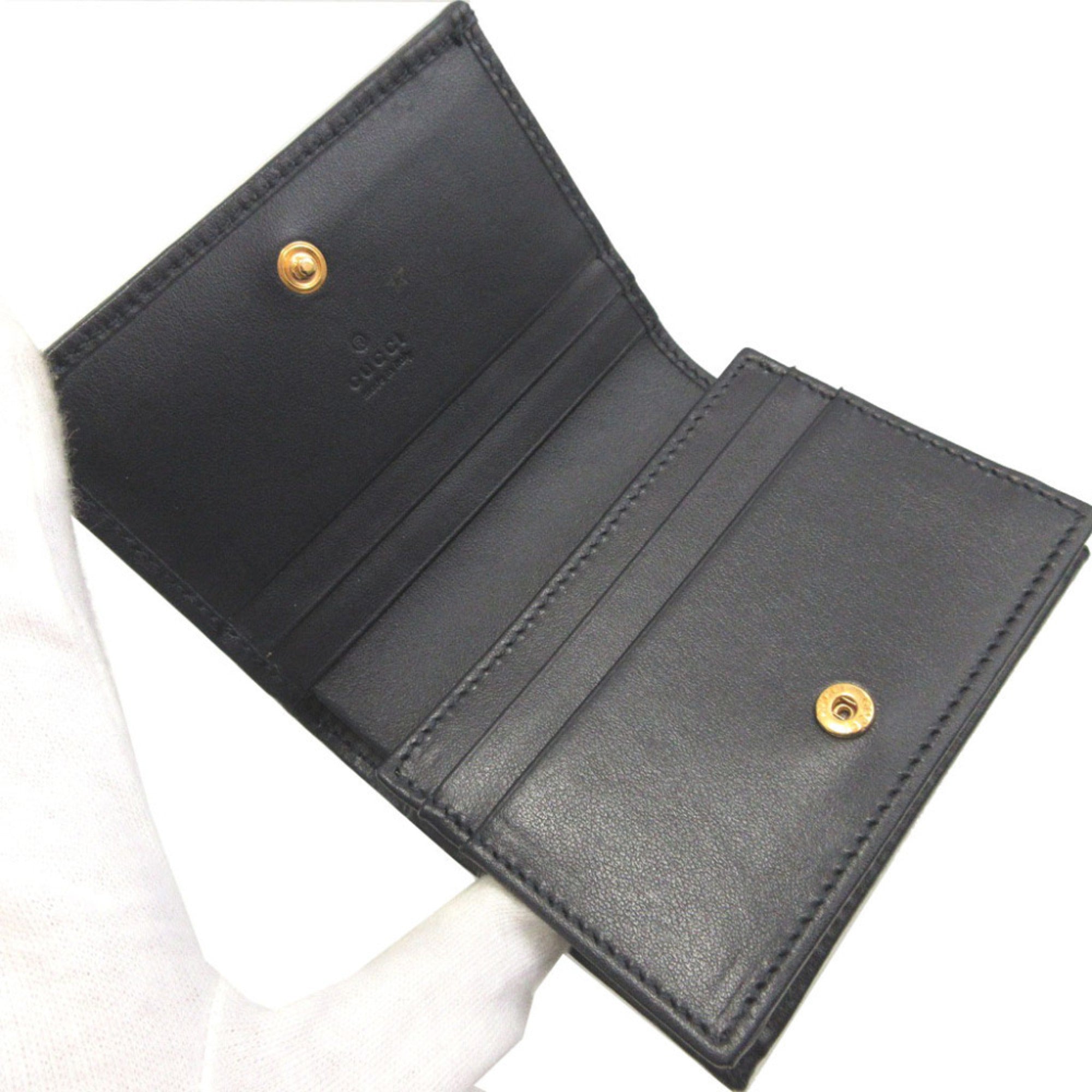 Gucci Beige Black Canvas Leather Wallet (Bi-Fold) (Pre-Owned)