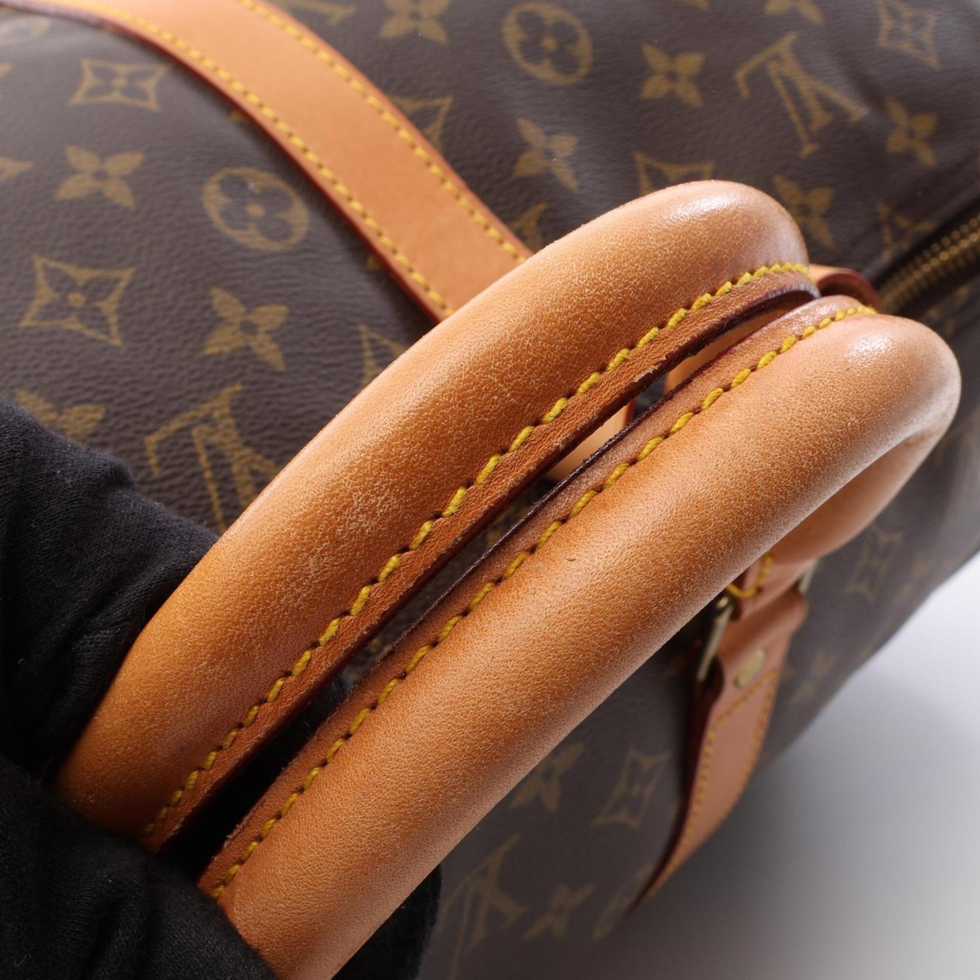 Louis Vuitton Brown Monogram Coated Canvas Leather Boston Bag Handbag (Pre-Owned)