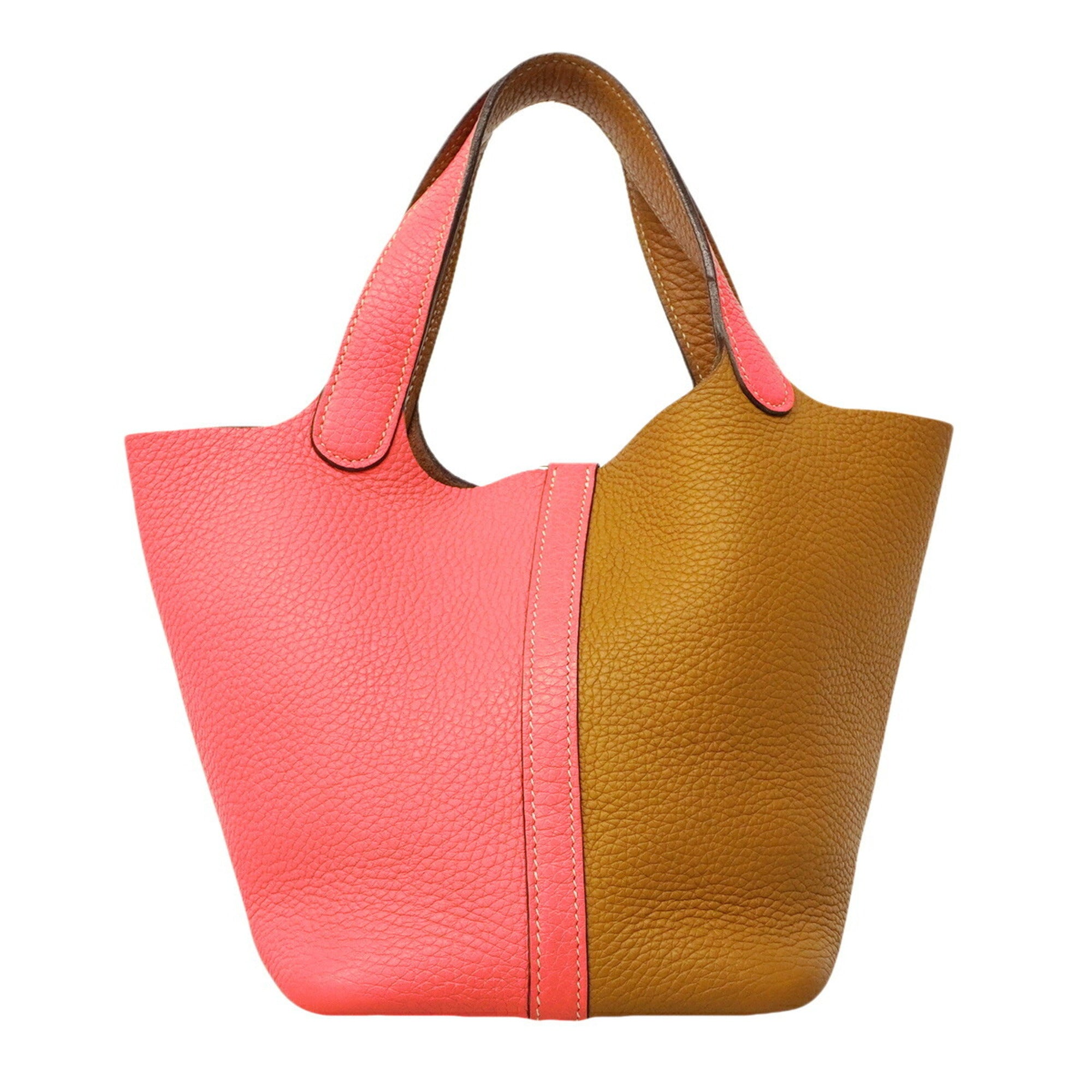 Hermes Rose Azalee Taurillon Clemence Leather Handbag (Pre-Owned)