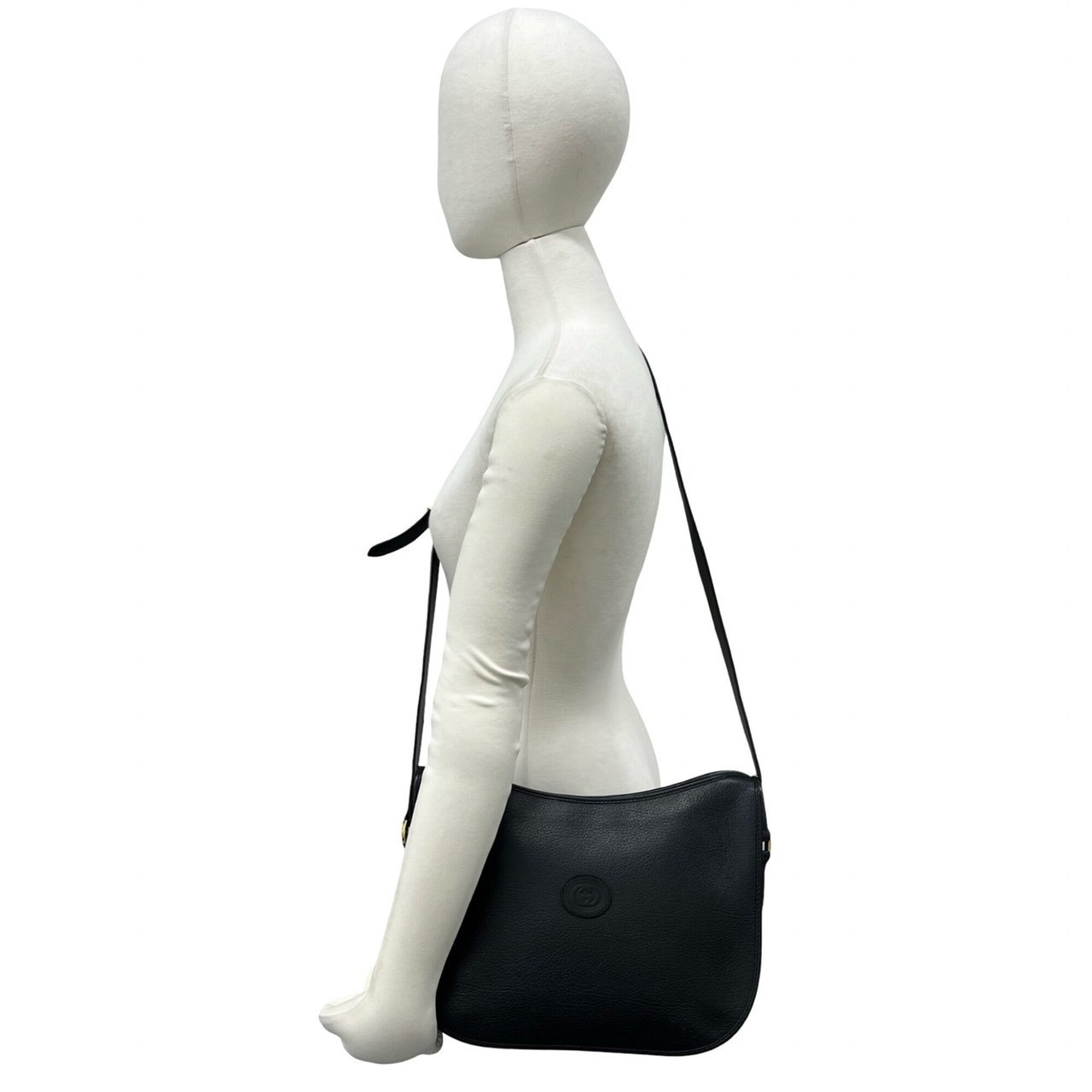 Gucci Black Leather Pochette Shoulder Bag (Pre-Owned)