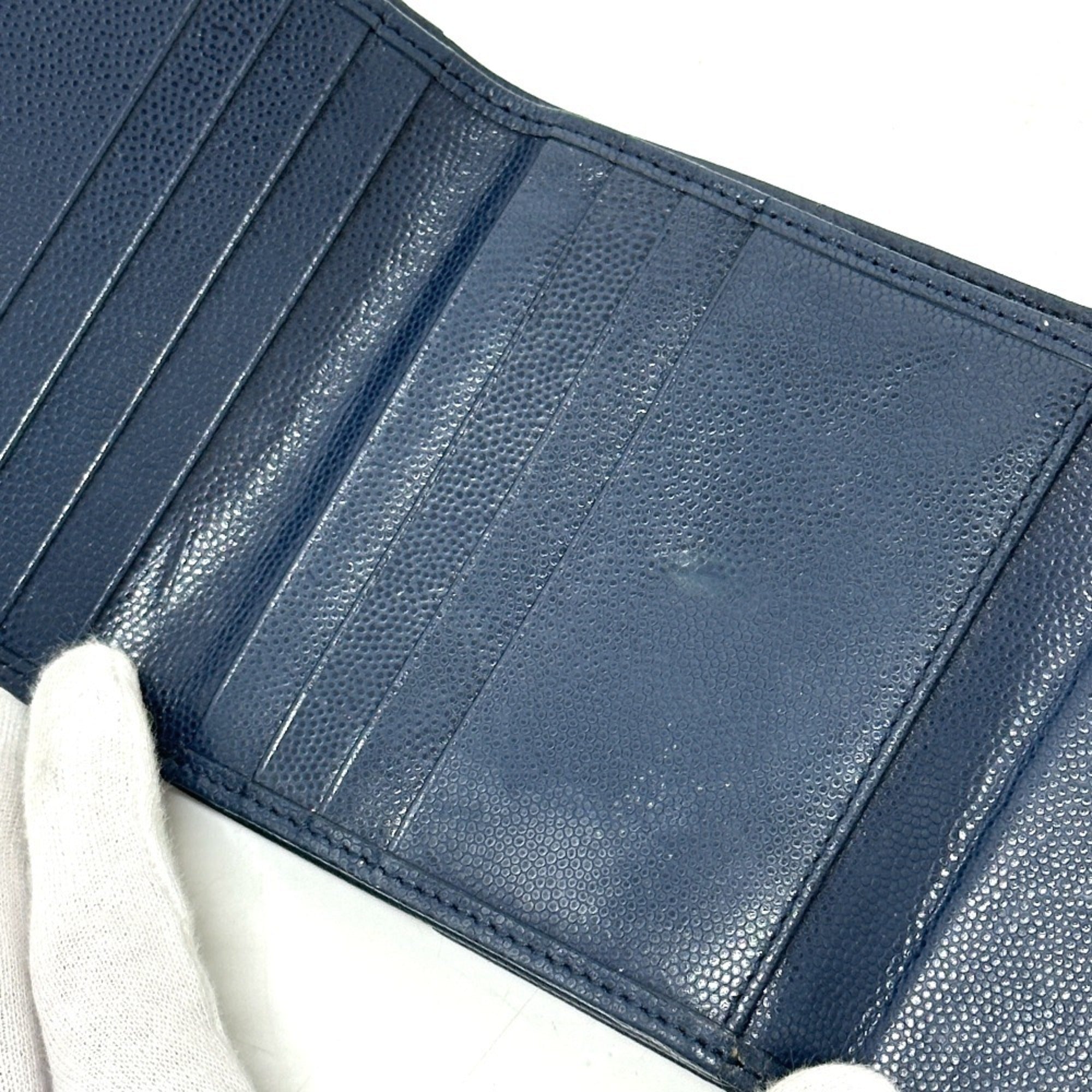 Christian Dior Navy Leather Wallet (Bi-Fold) (Pre-Owned)