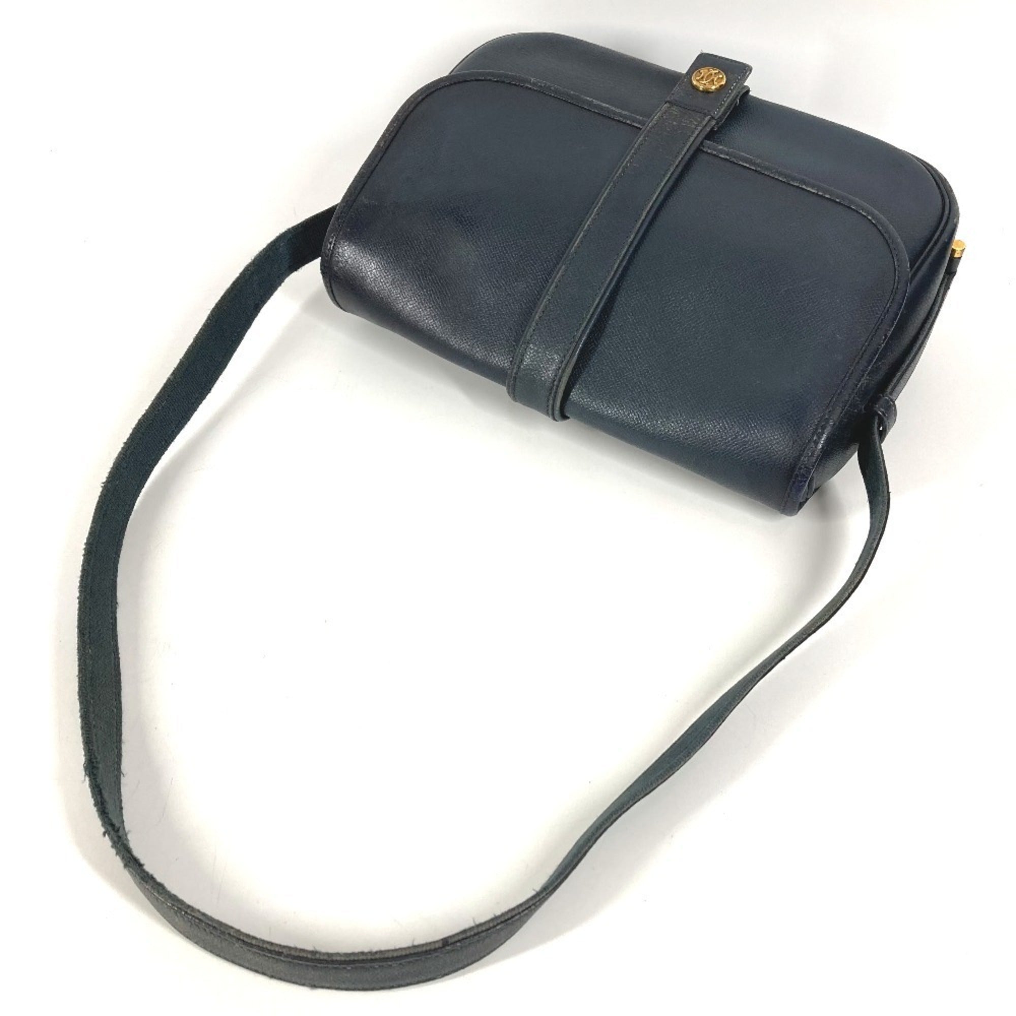 Hermes Navy Leather Shoulder Bag (Pre-Owned)