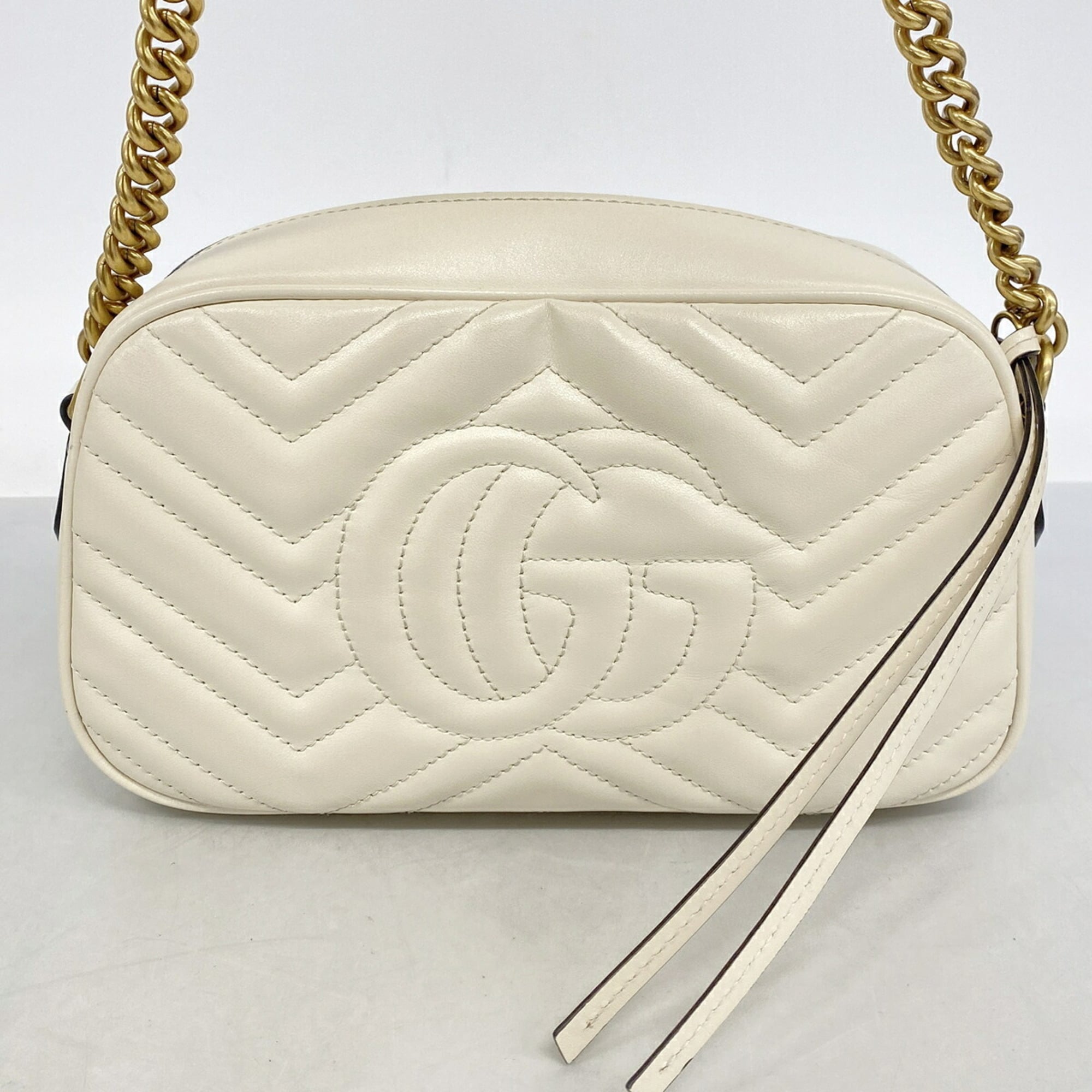 Gucci Ivory Leather Shoulder Bag (Pre-Owned)