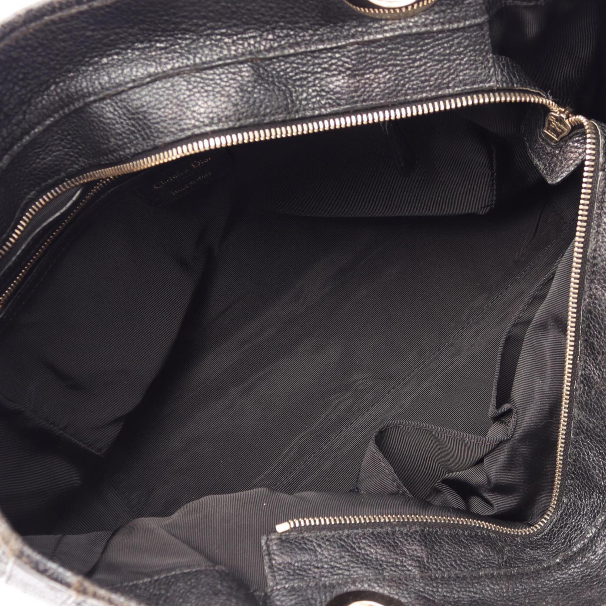 Christian Dior Black Leather Tote Bag (Pre-Owned)