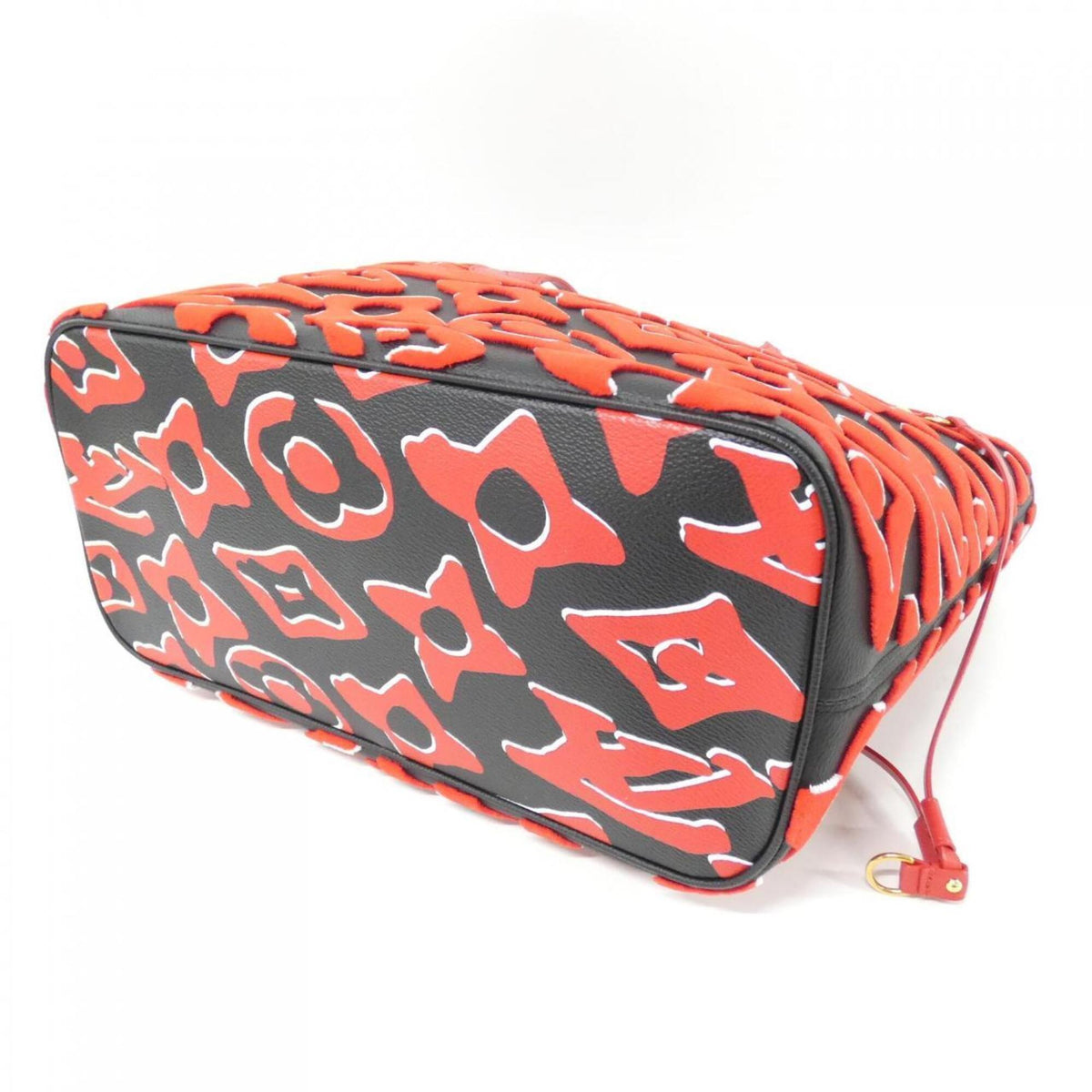 Louis Vuitton Black Red Color Coated Canvas Handbag (Pre-Owned)