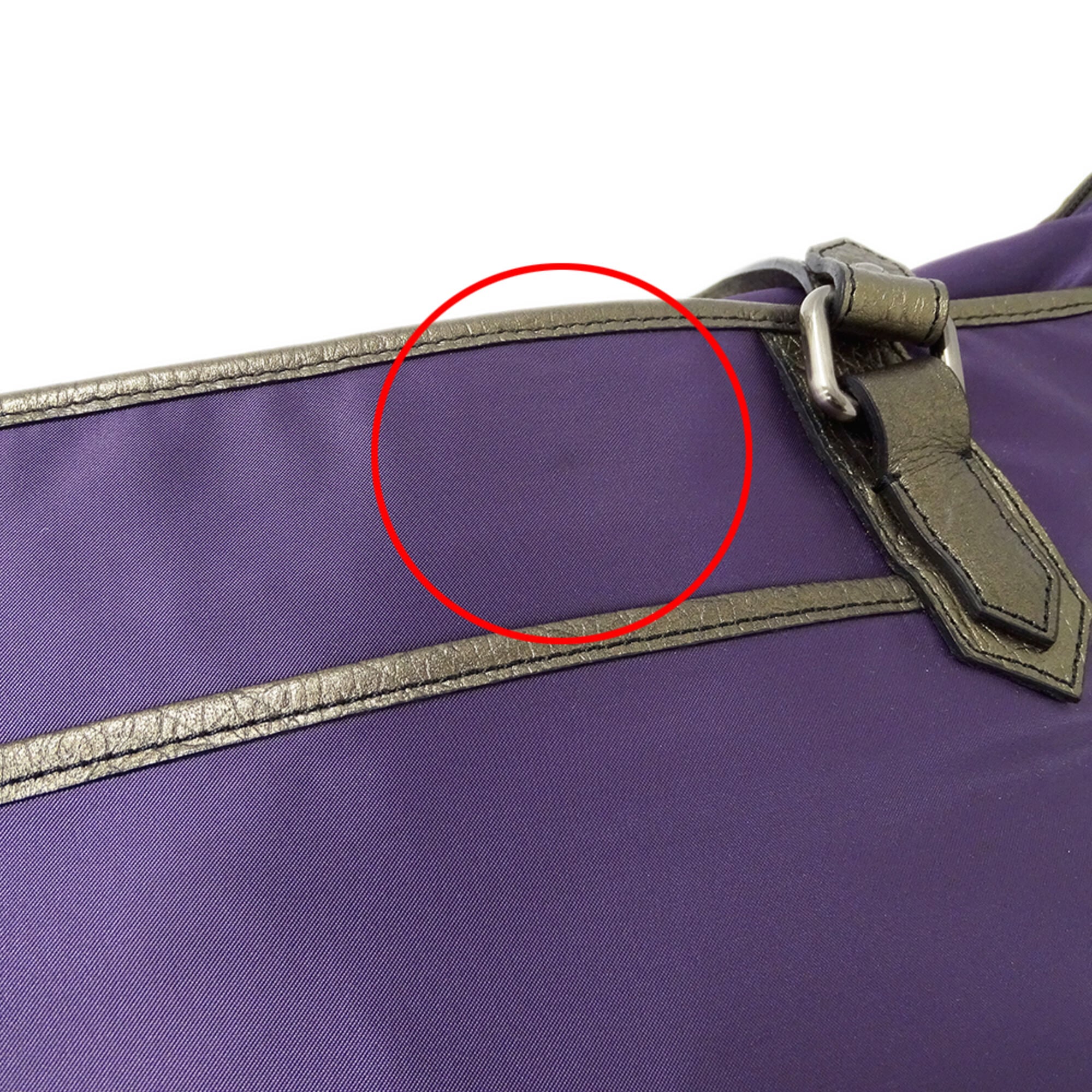 Burberry Bronze Purple Nylon Handbag Pouch Tote Bag (Pre-Owned)