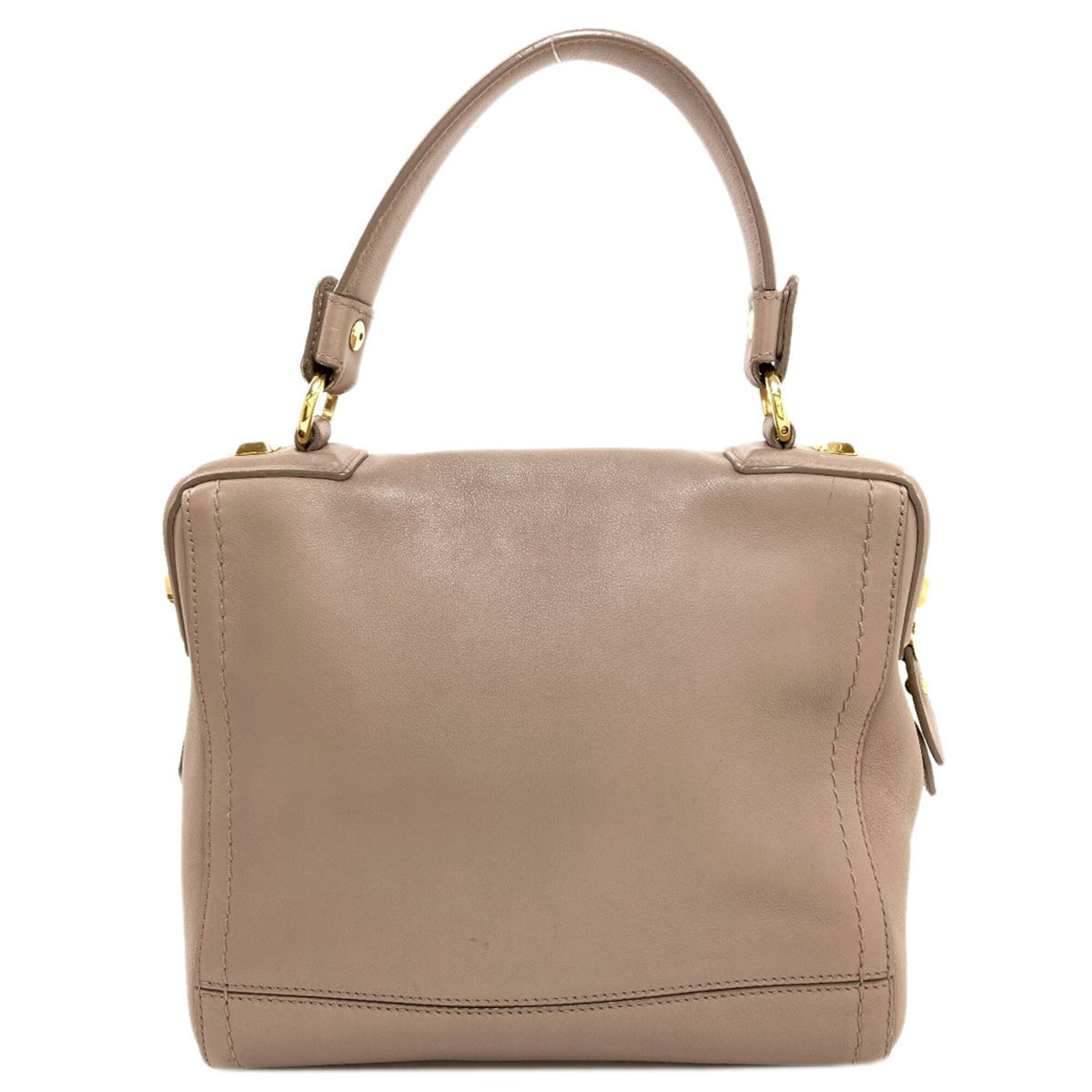 Salvatore Ferragamo Gray Leather Handbag (Pre-Owned)