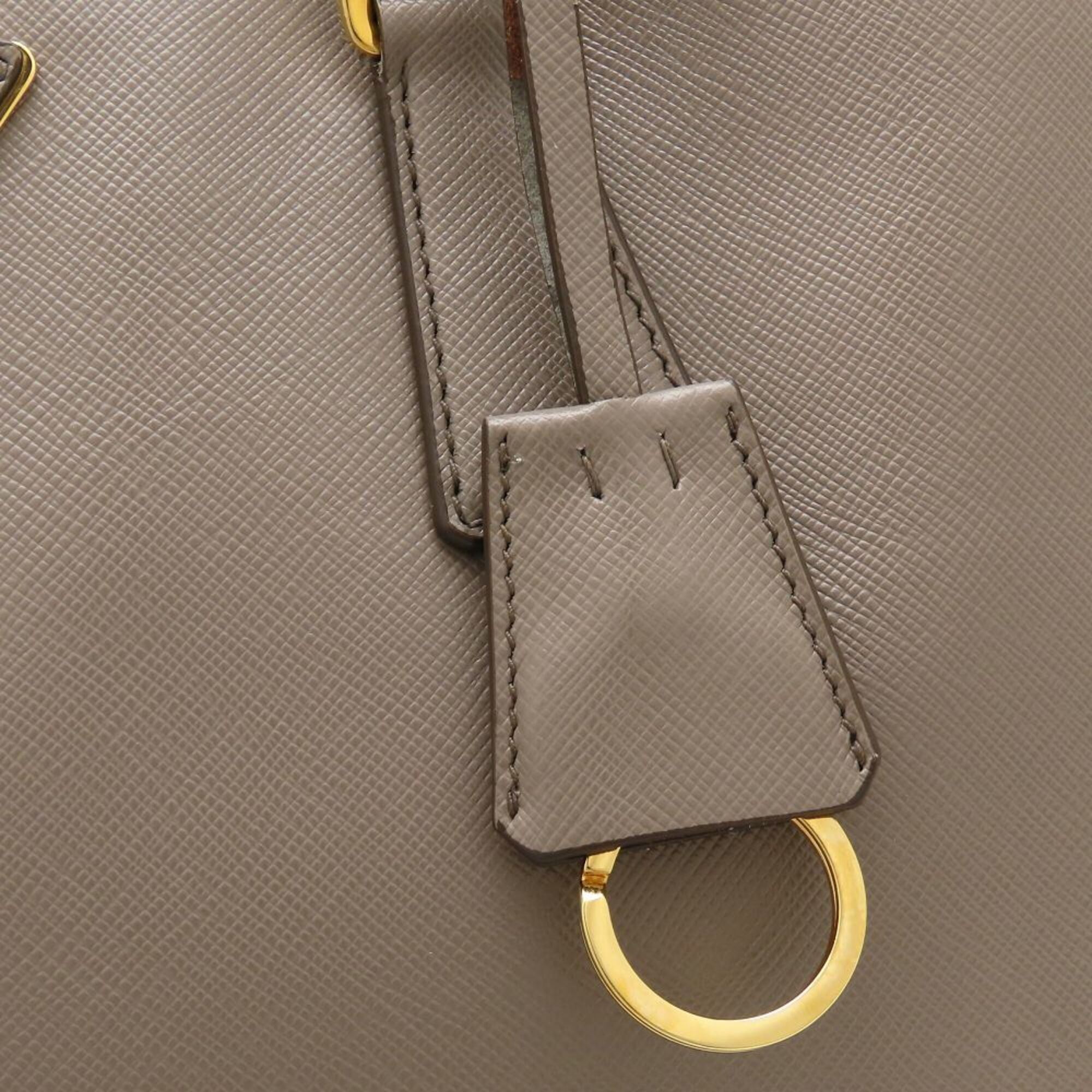 Prada Saffiano Grayish Leather Tote Bag (Pre-Owned)
