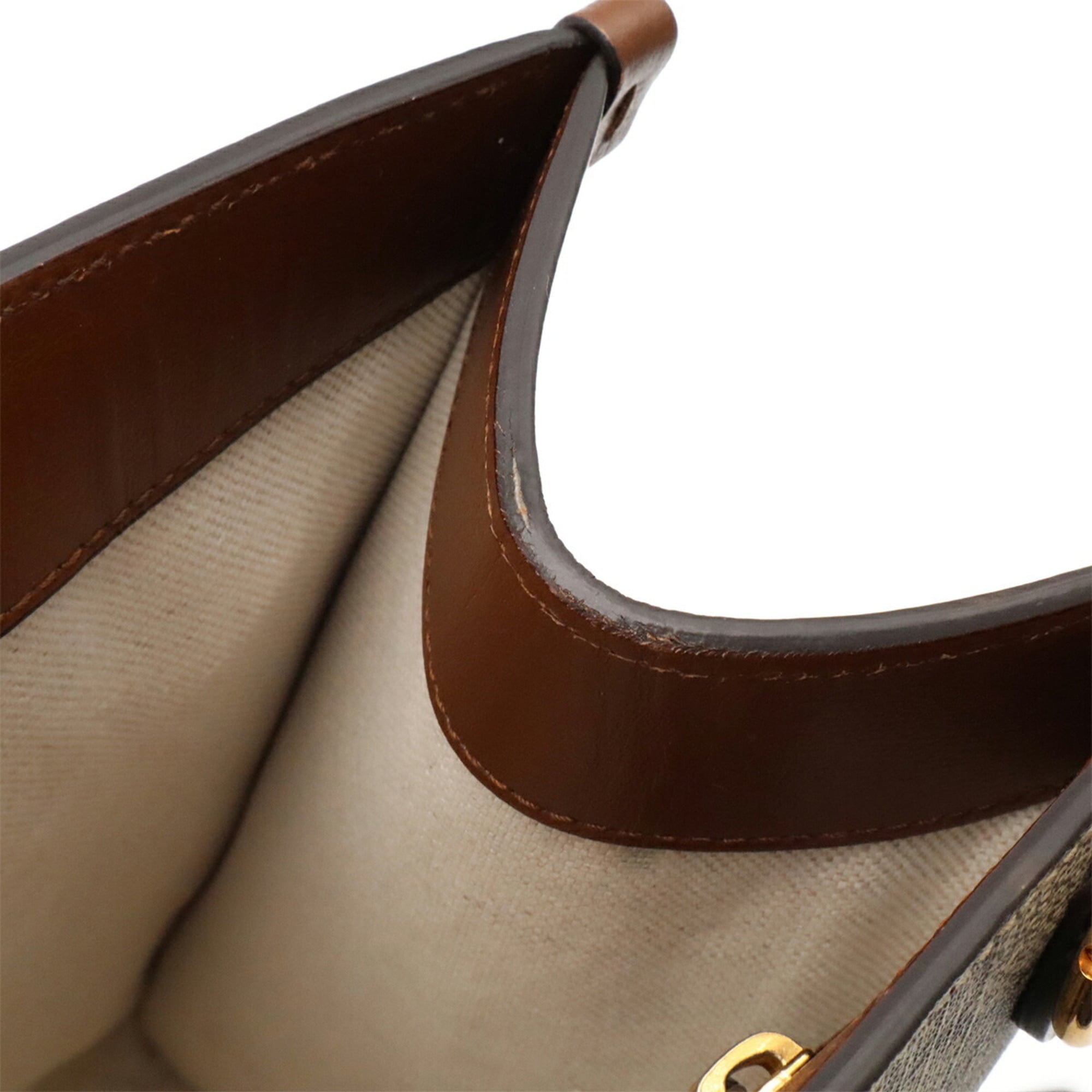 Gucci Brown Ivory Gg Supreme Handbag Shoulder Bag Tote Bag (Pre-Owned)