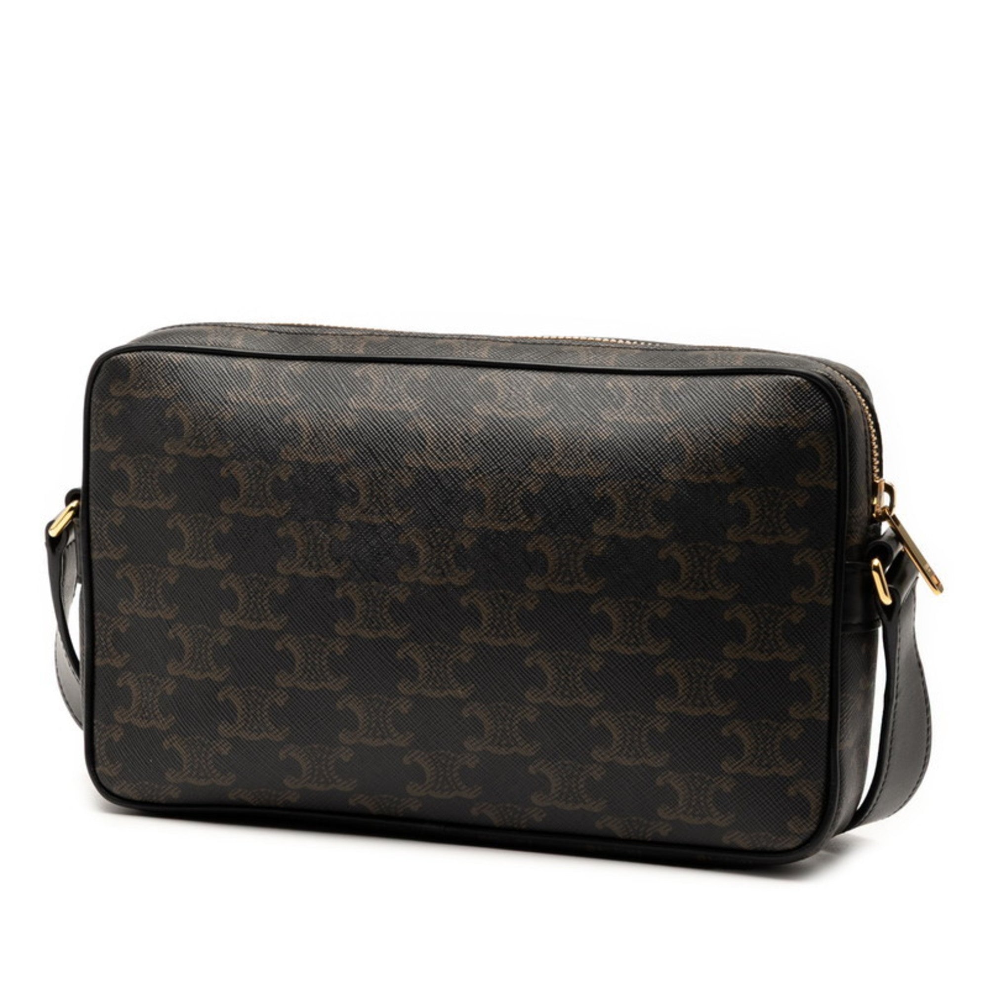 Celine Black Brown Pvc Leather Shoulder Bag (Pre-Owned)
