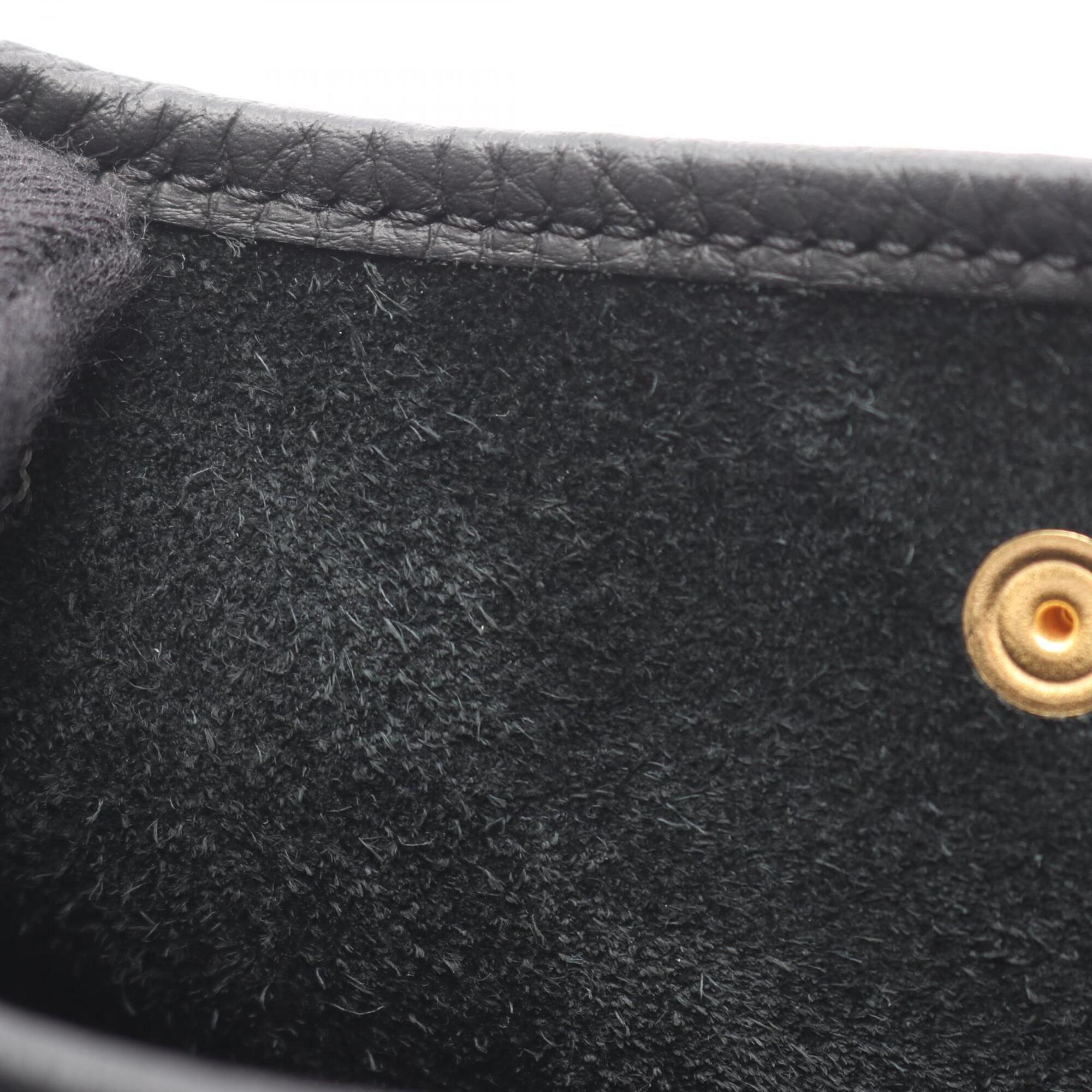 Hermes Mini Black Taurillon Clemence Leather Leather Handbag Shoulder Bag (Pre-Owned)