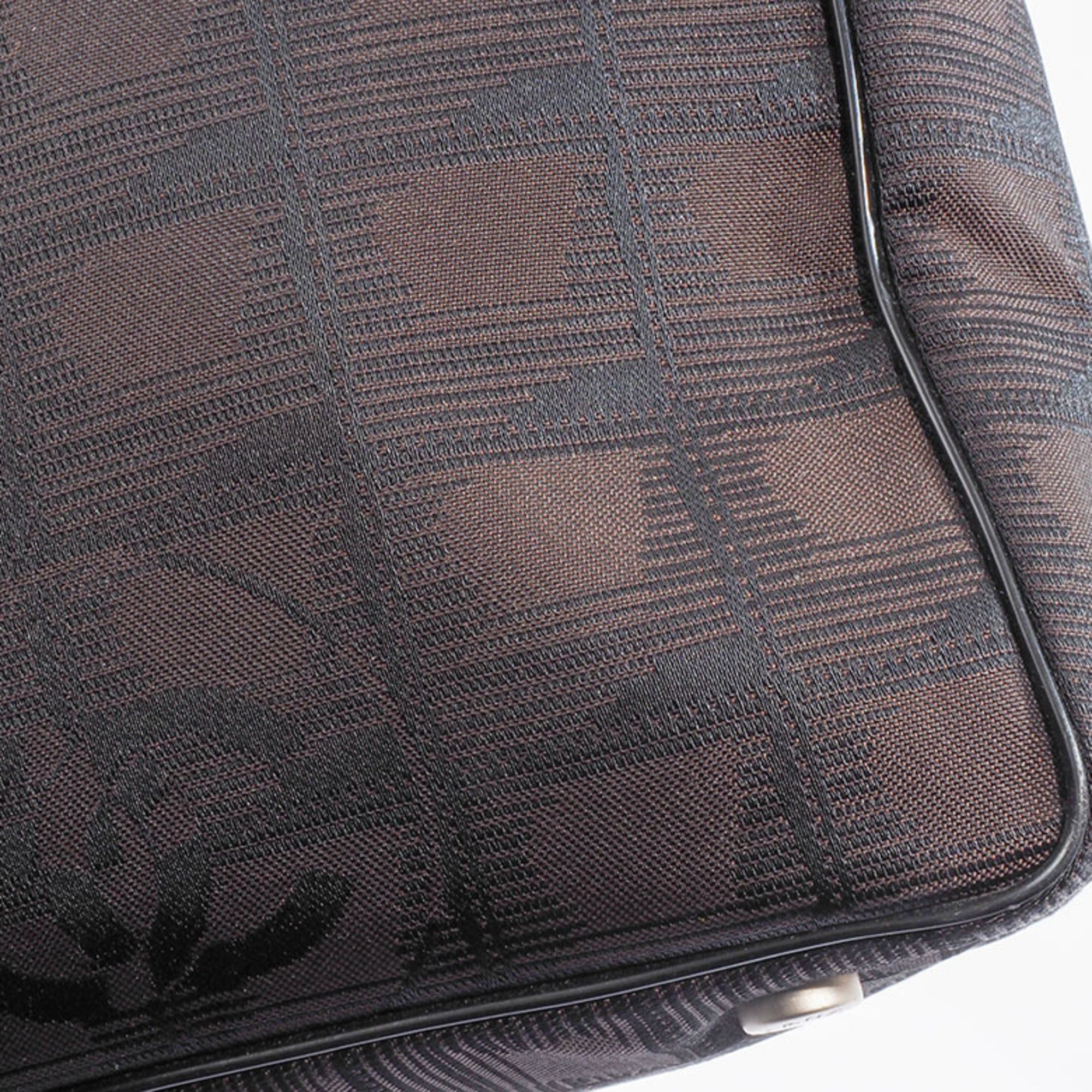 Chanel New Travel Line Brown Jacquard Leather Tote Bag (Pre-Owned)