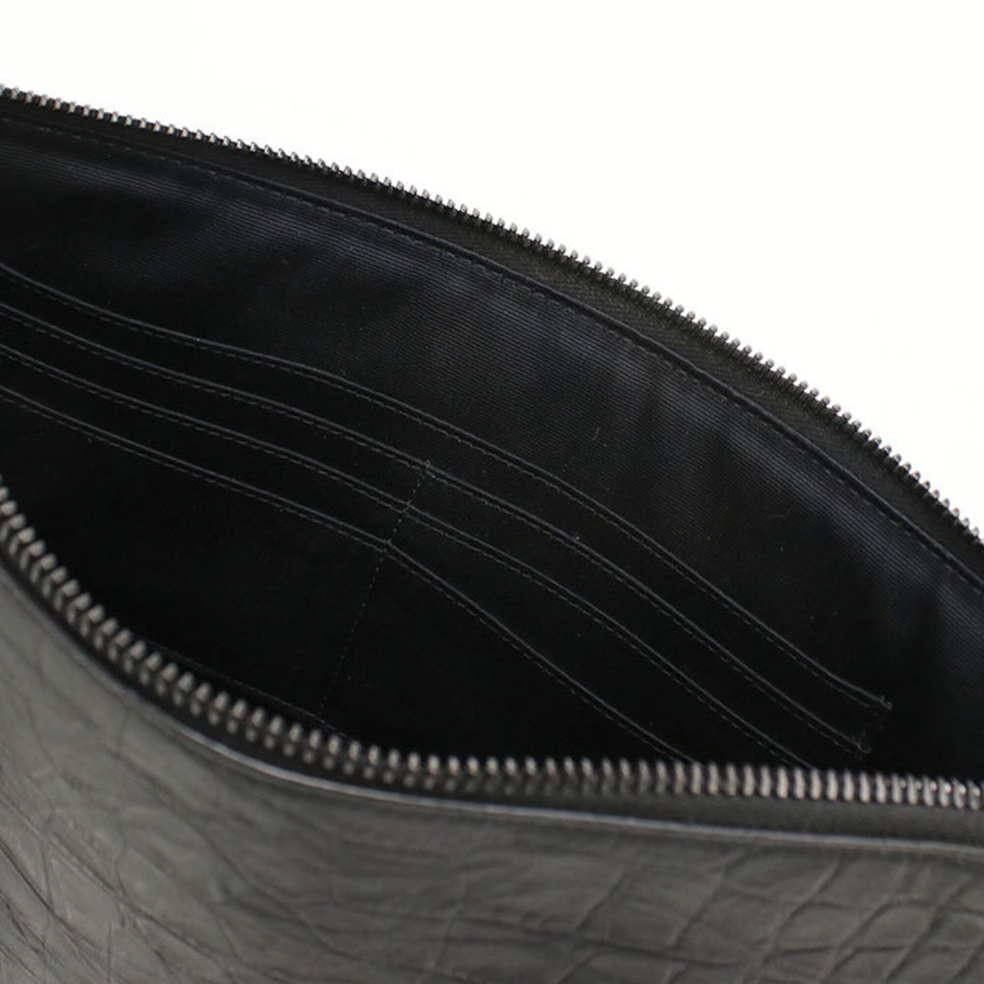 Saint Laurent Black Leather Clutch Bag (Pre-Owned)