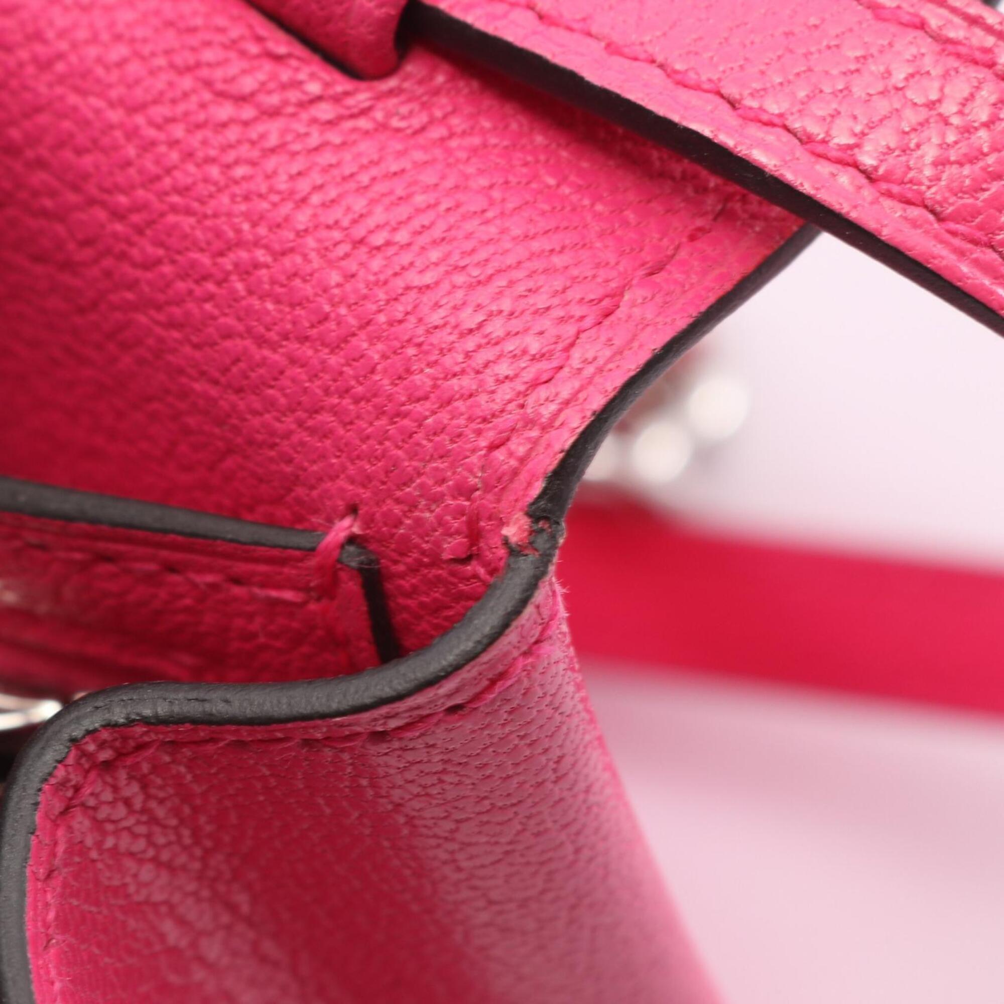 Hermes Pink Leather Handbag Shoulder Bag (Pre-Owned)