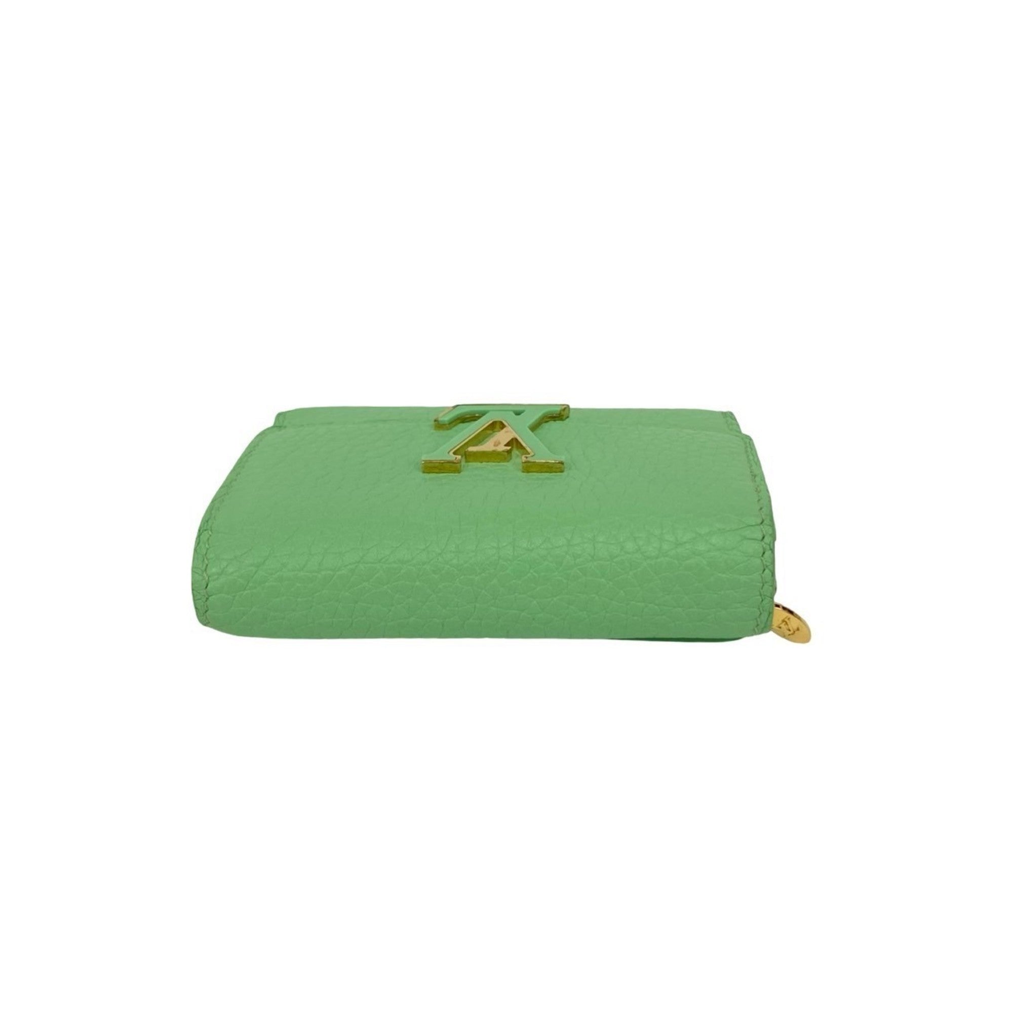 Louis Vuitton Green Pink Leather Wallet (Tri-Fold) (Pre-Owned)