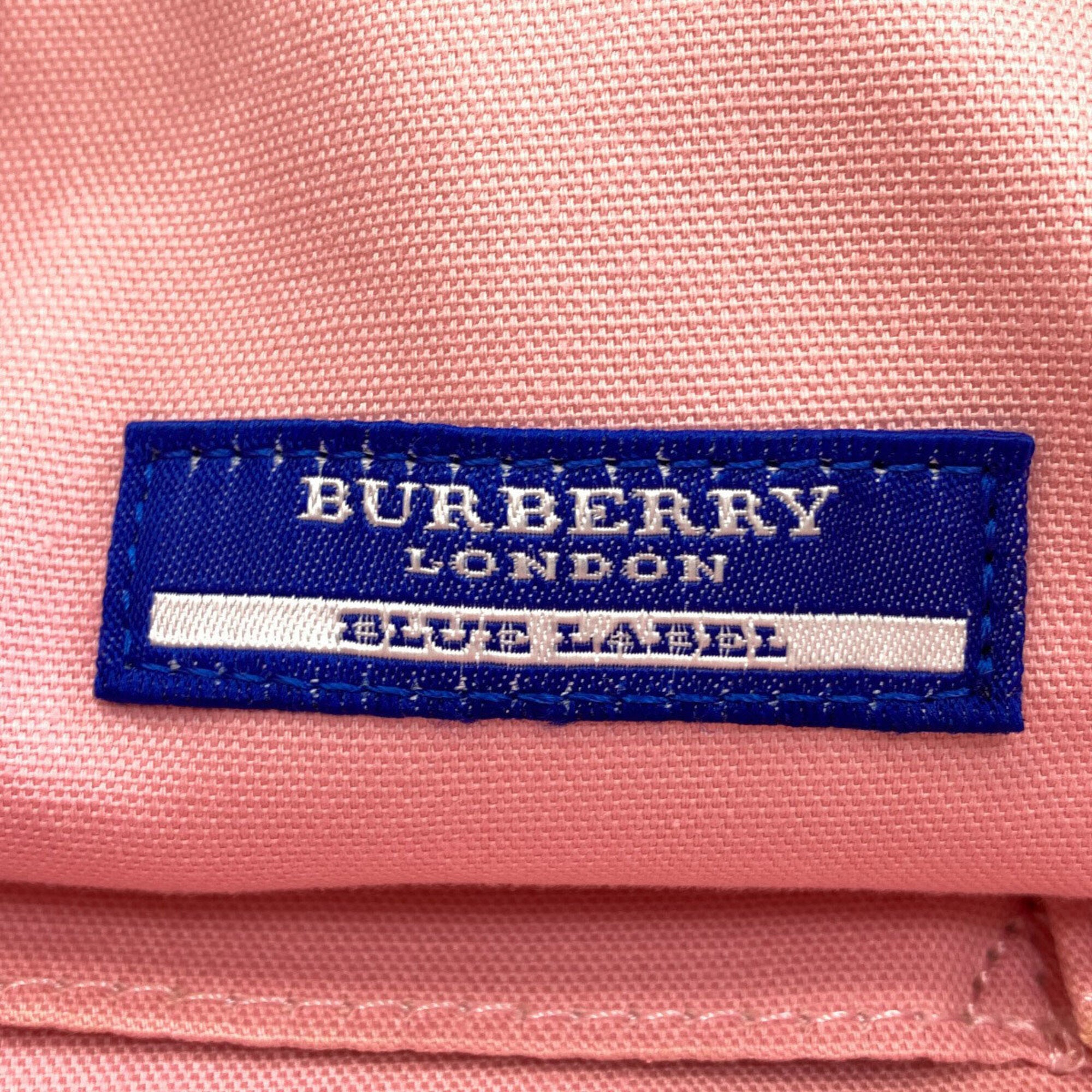 Burberry Blue Label Blue Purple Nylon Leather Shoulder Bag (Pre-Owned)