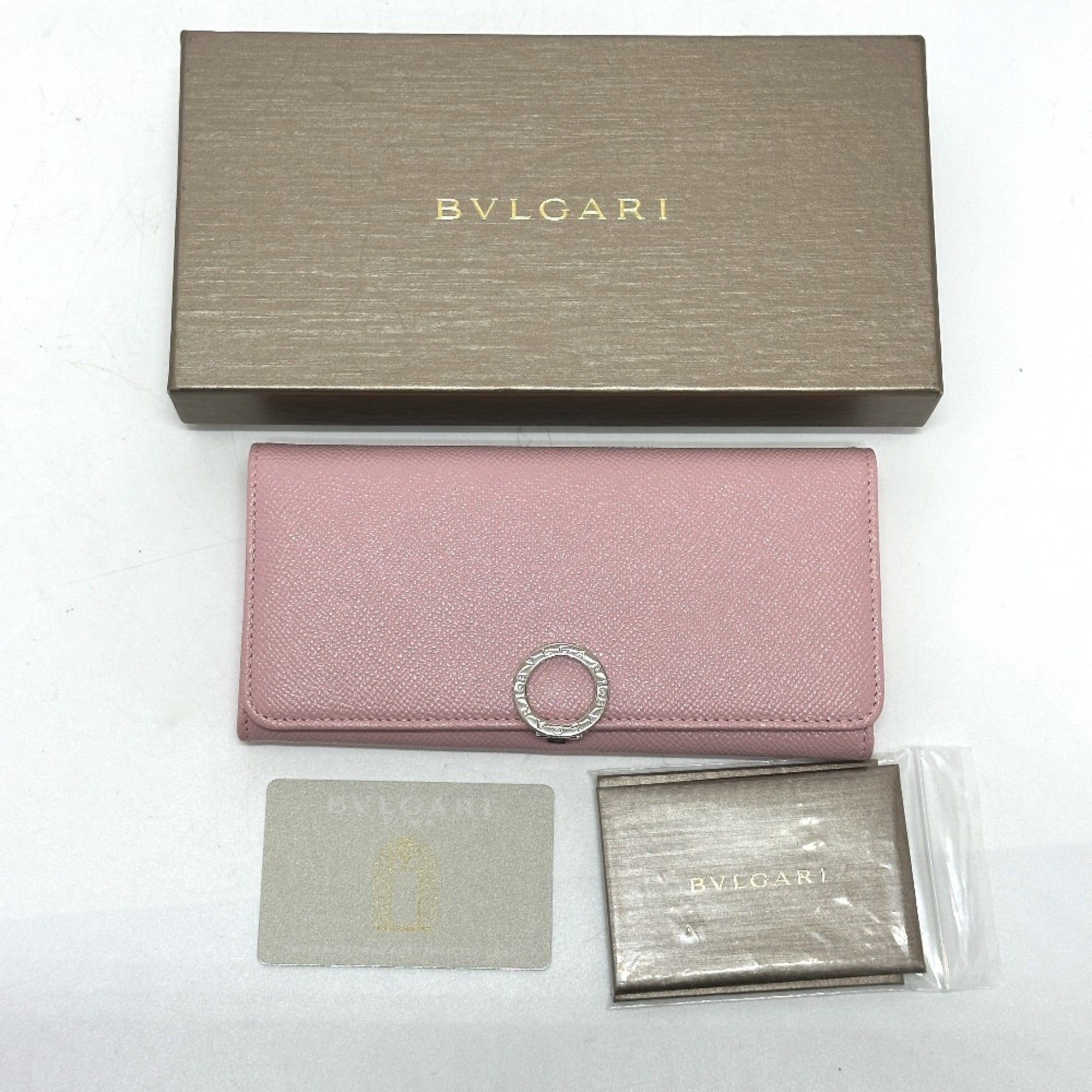 Bvlgari Pink Leather Coin Purse/Coin Case (Pre-Owned)